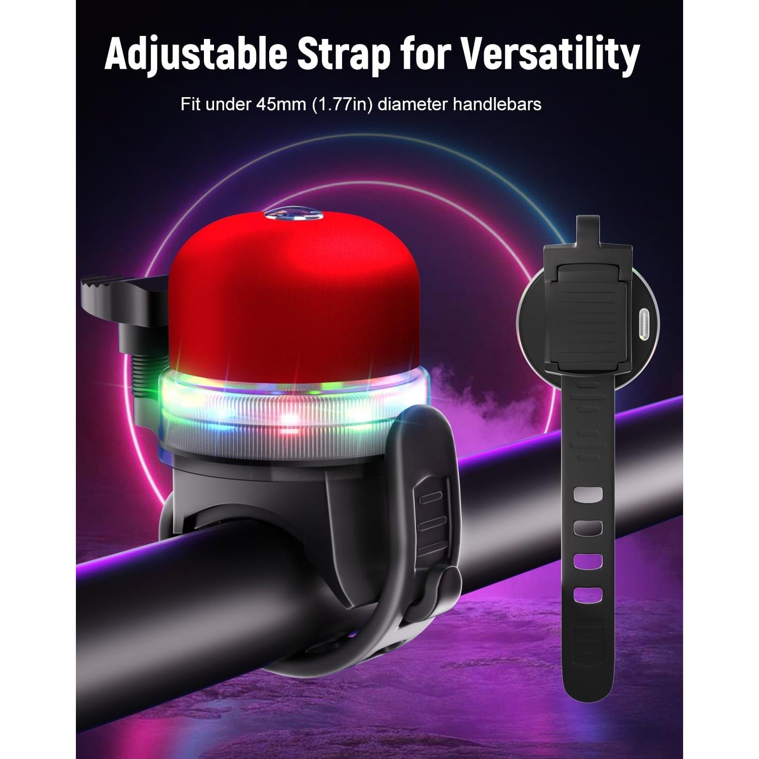 Timbre de bicicleta LED Mugkom con sonido fuerte y 3 modos