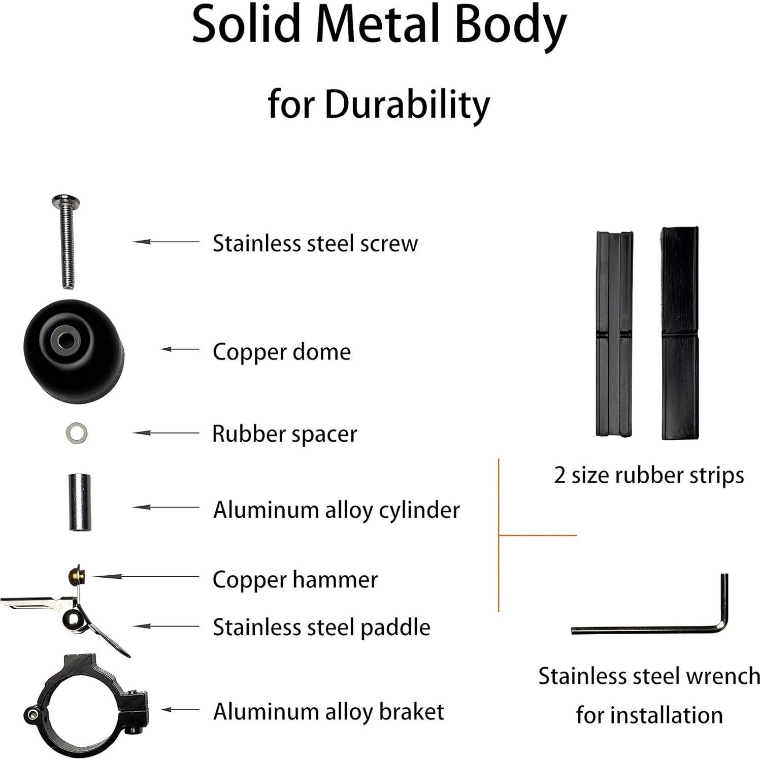 Campana de Bicicleta Zotemo de Latón, Sonido Fuerte, Ajustable