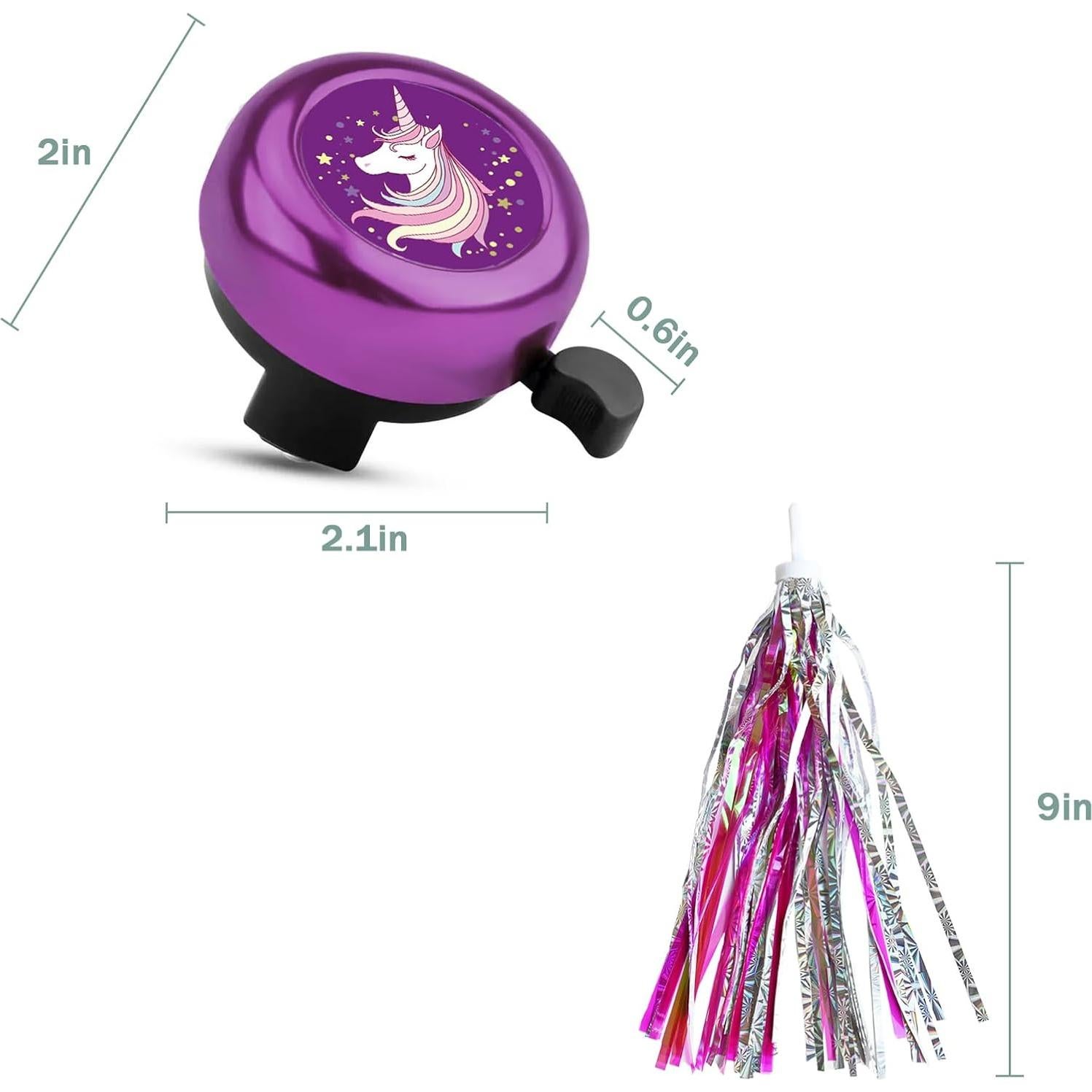 Campana de Bicicleta Vortika Unicornio + 2 Cintas Decorativas