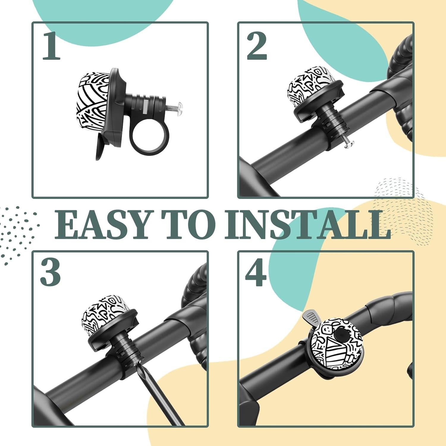 Campana de Bicicleta Rivsli RSUS-BB Graffiti Negra - Sonido Fuerte