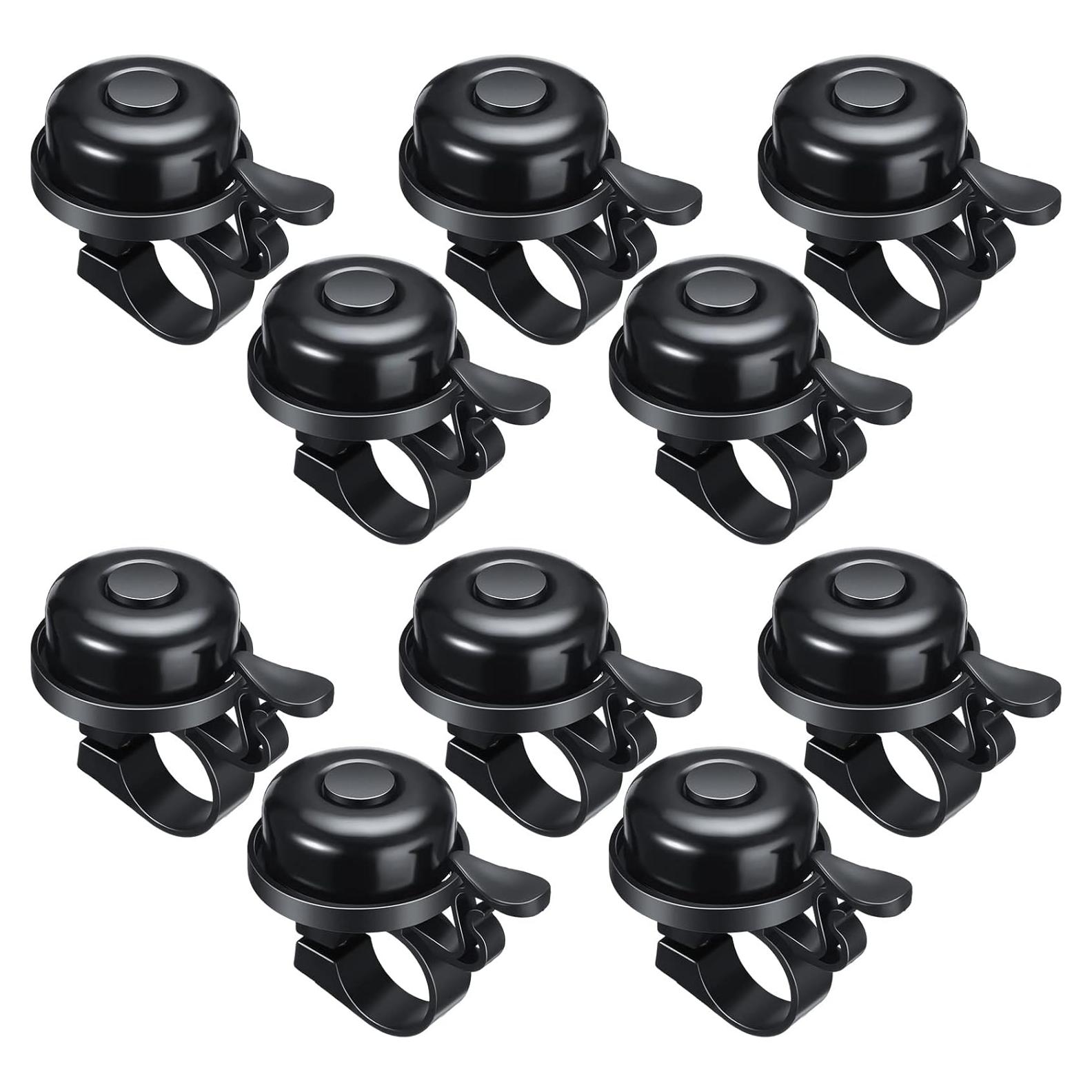 Timbres de Bicicleta BBTO 10 Pcs Aluminio Negro Sonido Claro