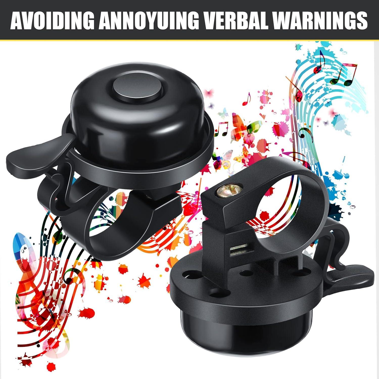 Timbres de Bicicleta BBTO 10 Pcs Aluminio Negro Sonido Claro