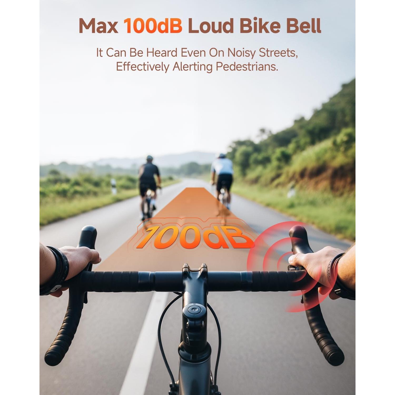 Campana de Bicicleta POWVINE Doble Martillo 100dB Ajustable