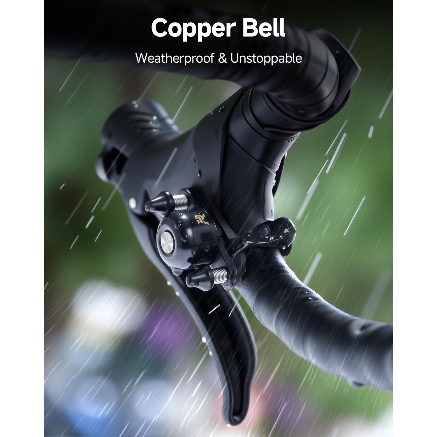 Campana de Bicicleta POWVINE Doble Martillo 100dB Ajustable