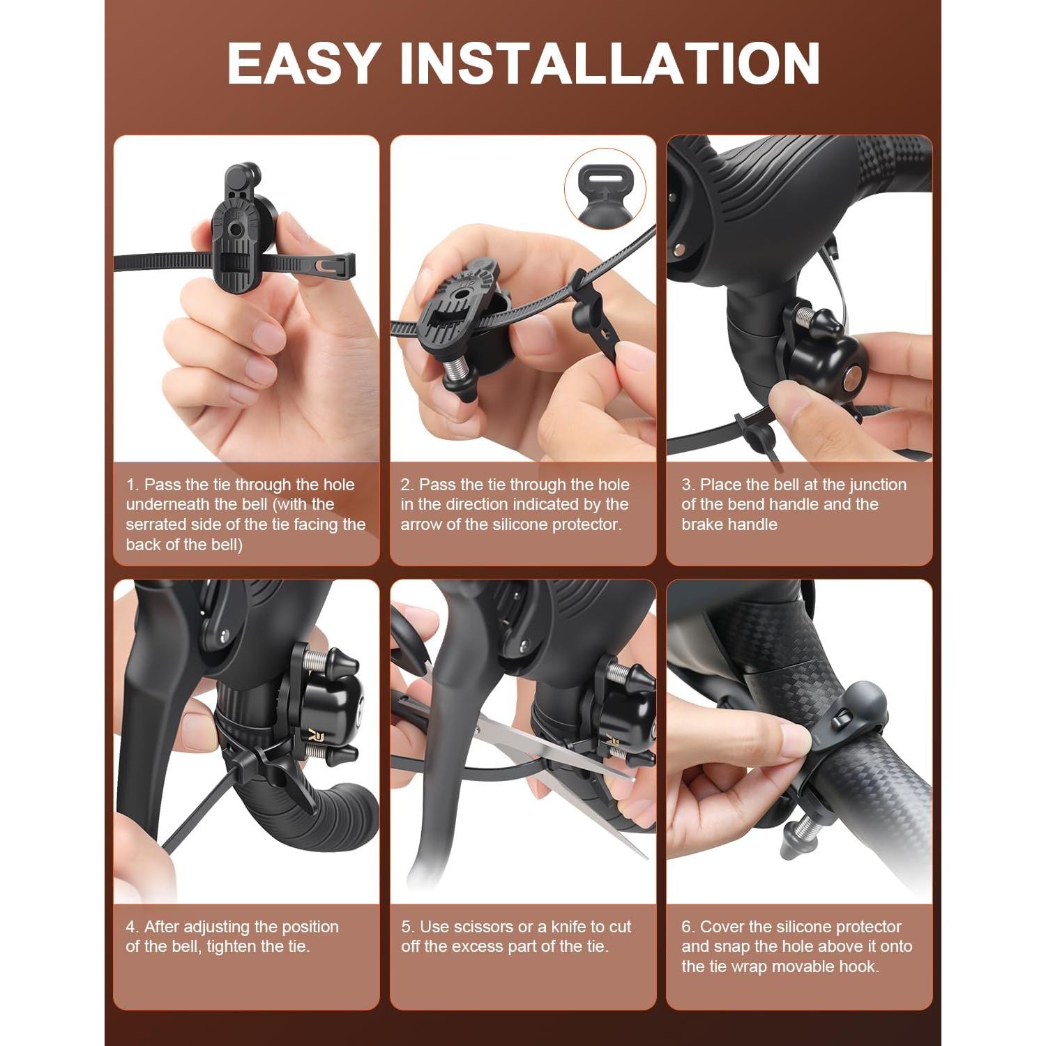 Campana de Bicicleta POWVINE Doble Martillo 100dB Ajustable