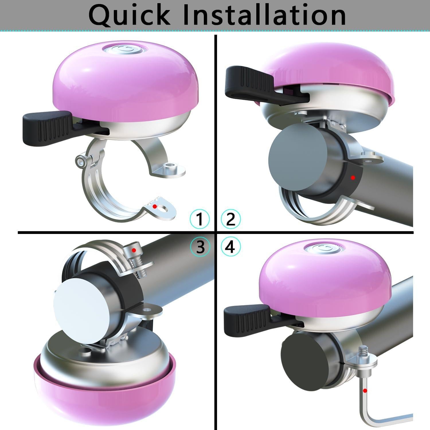 Campana de Bicicleta Greallthy Clásica Rosa para Manillar