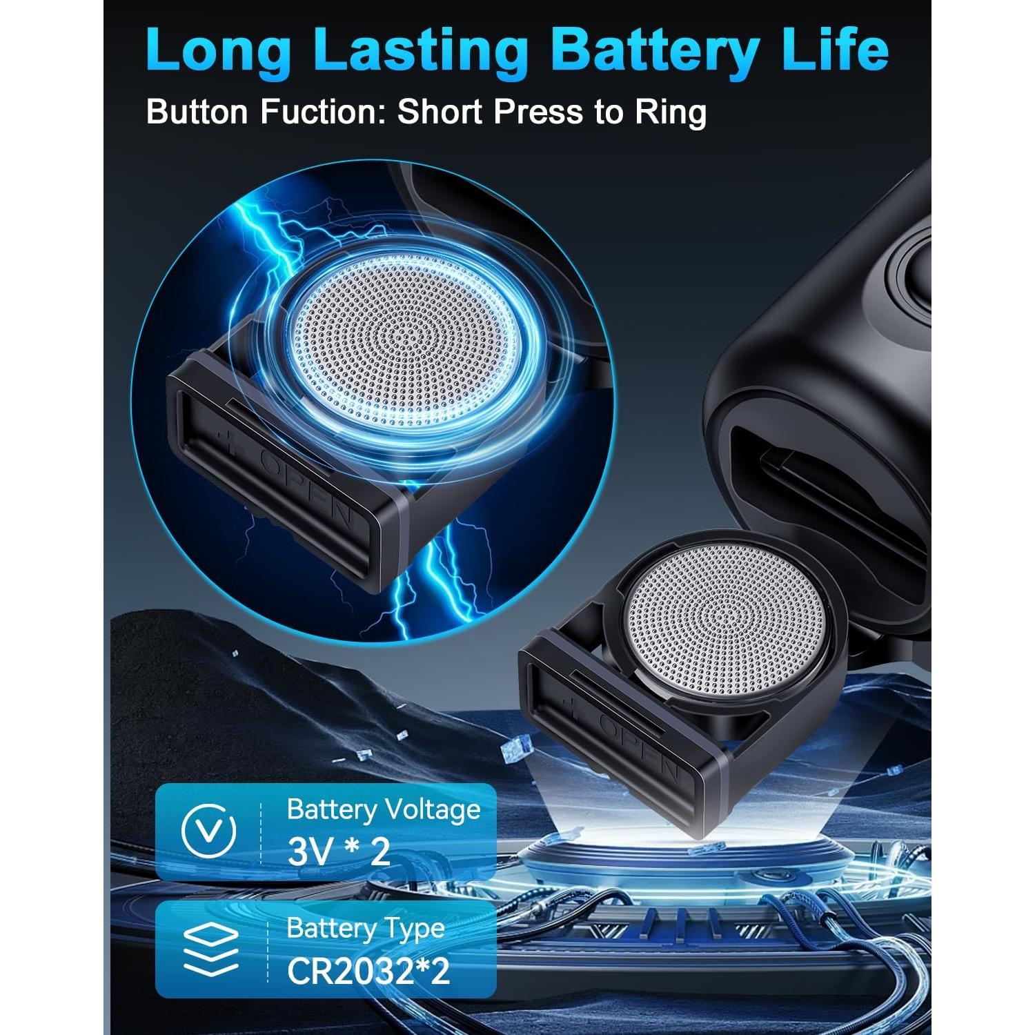 Timbre Eléctrico para Bicicleta POWVINE 130db Montaje Manillar