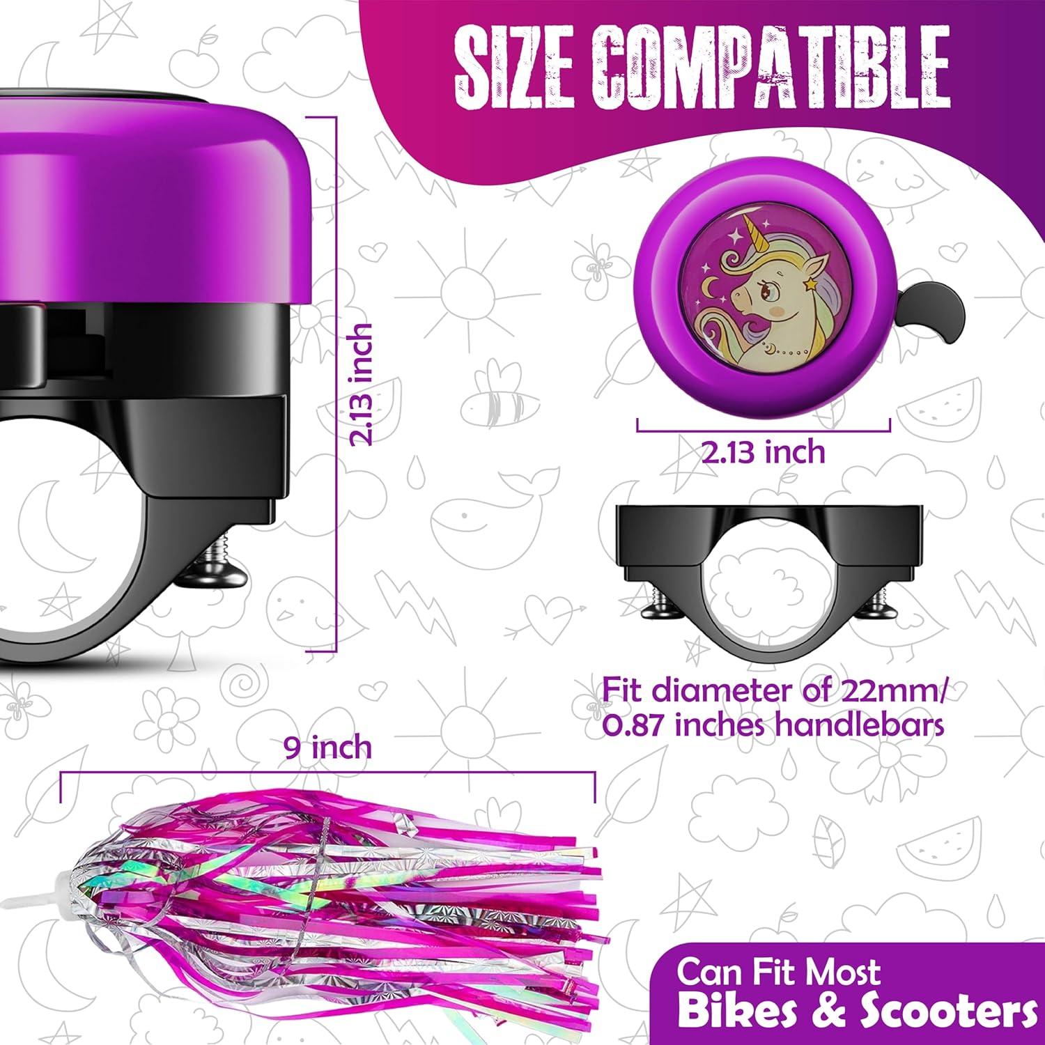 Timbre de Bicicleta Rivsli RSUS-BB06 Púrpura con Streamers