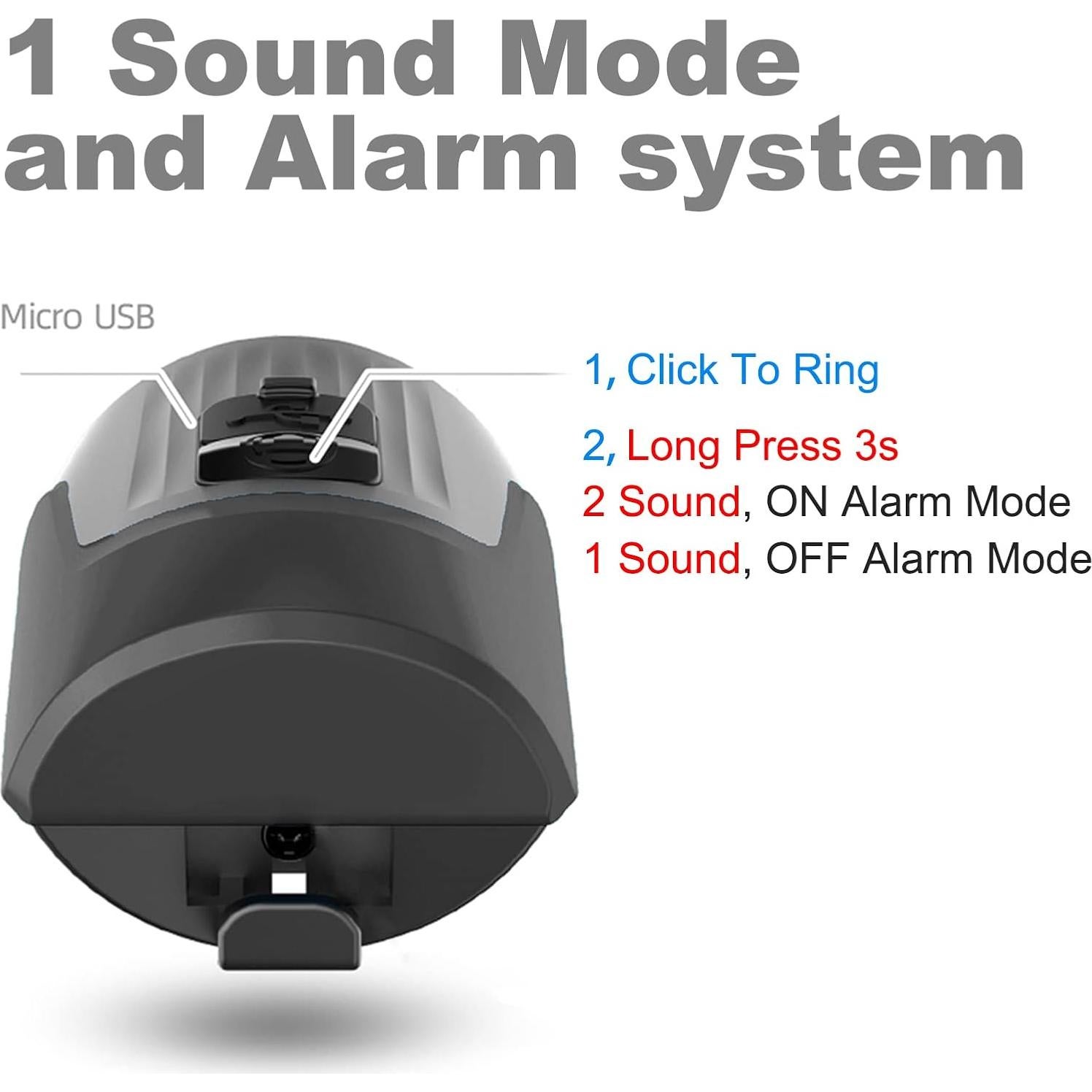 Timbre Electrónico BSSOK EH-1 125dB Recargable USB Impermeable