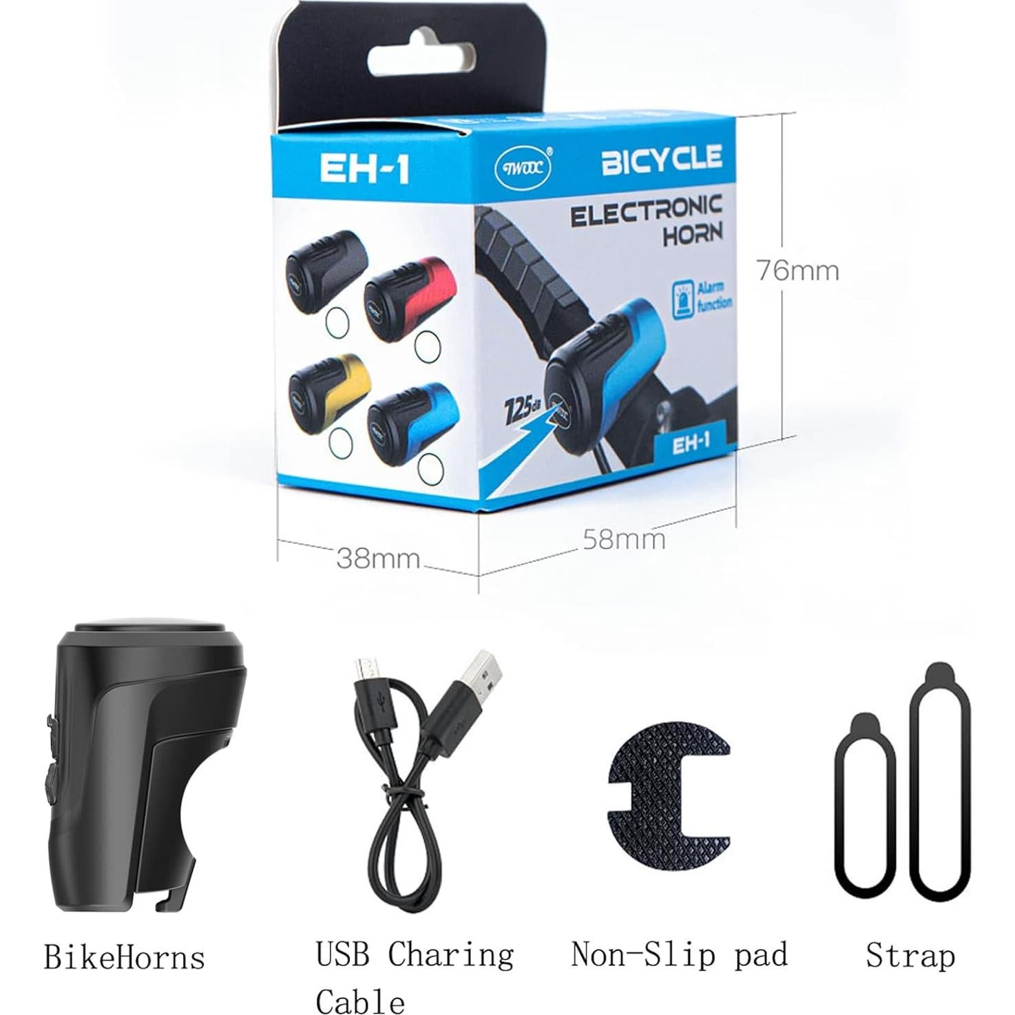 Timbre Electrónico BSSOK EH-1 125dB Recargable USB Impermeable