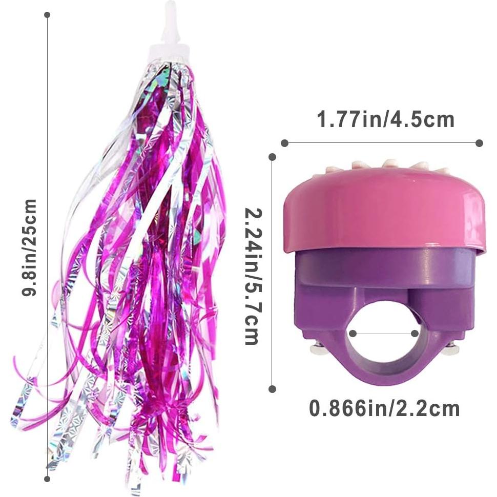 Timbre de Bicicleta IEALODS con Streamers Rosa Púrpura