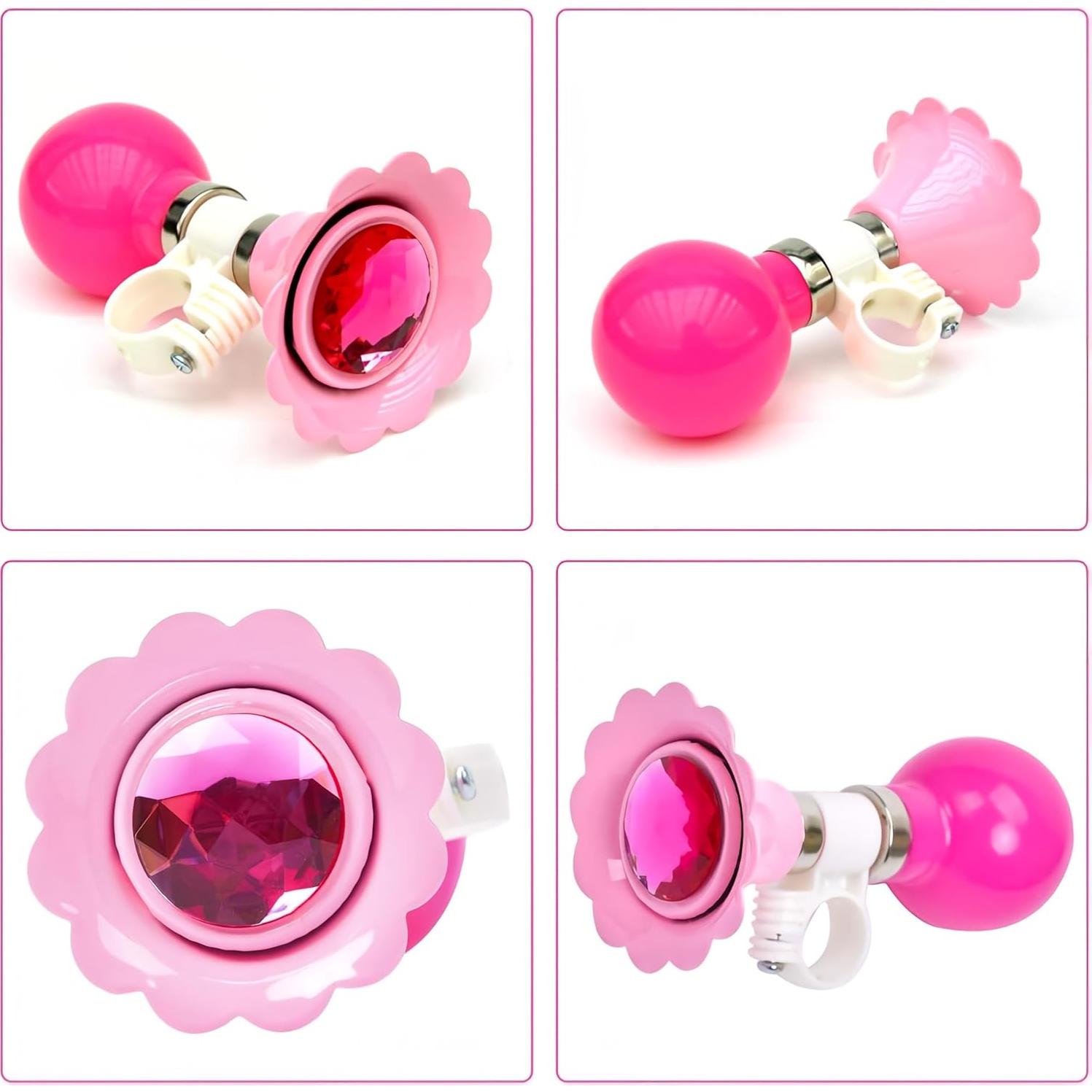 Timbre de Bicicleta Infantil Little World Rosa con Cintas