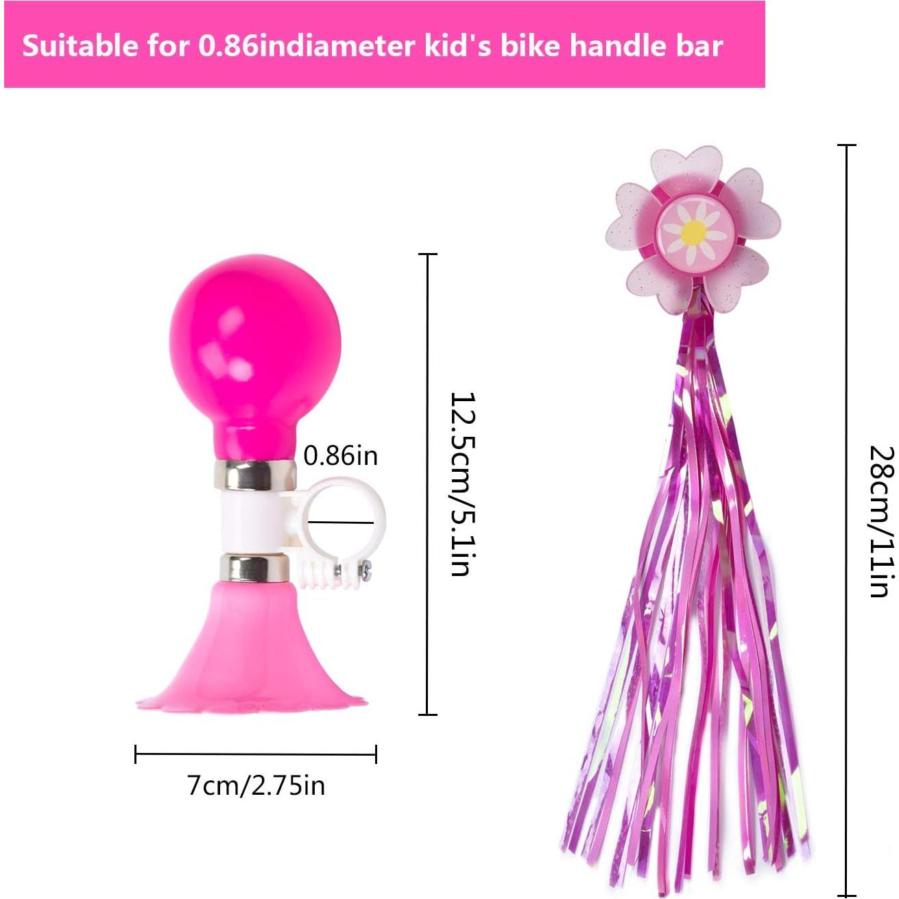 Timbre de Bicicleta Infantil Little World Rosa con Cintas