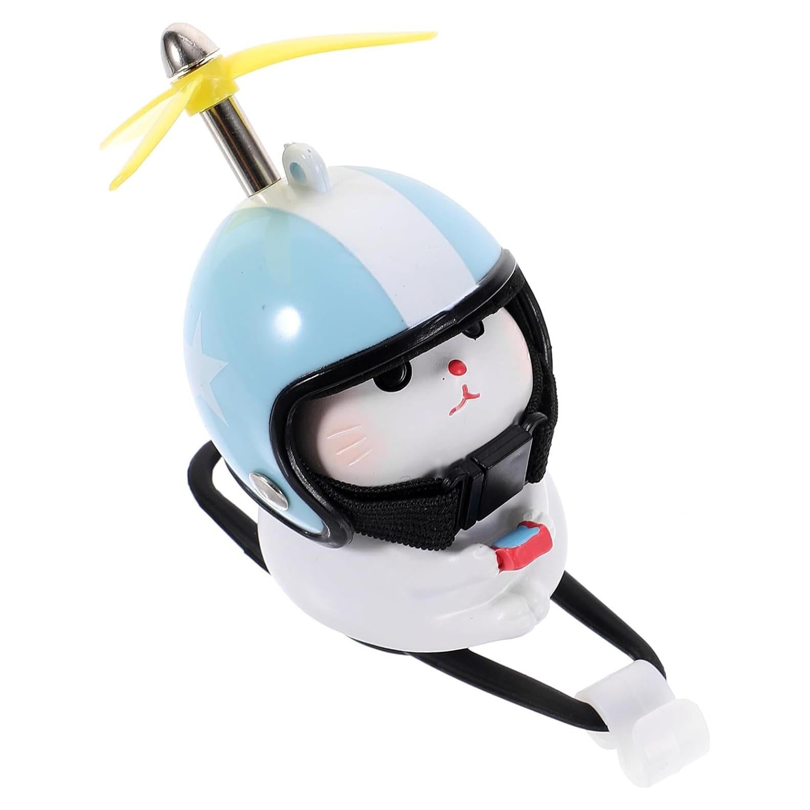 Timbre de Bicicleta PRETYZOOM Gato con Casco 8x5cm Verde