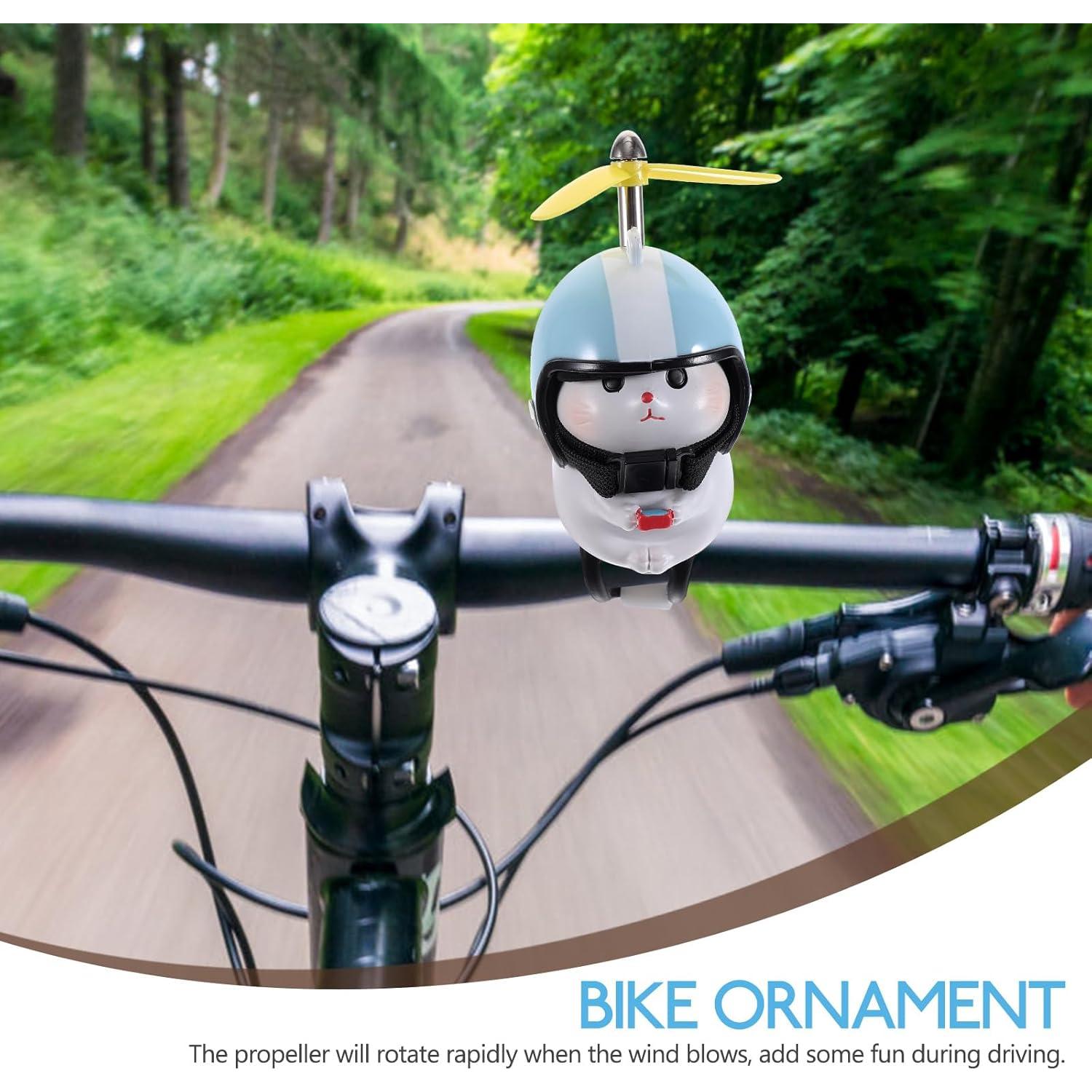 Timbre de Bicicleta PRETYZOOM Gato con Casco 8x5cm Verde