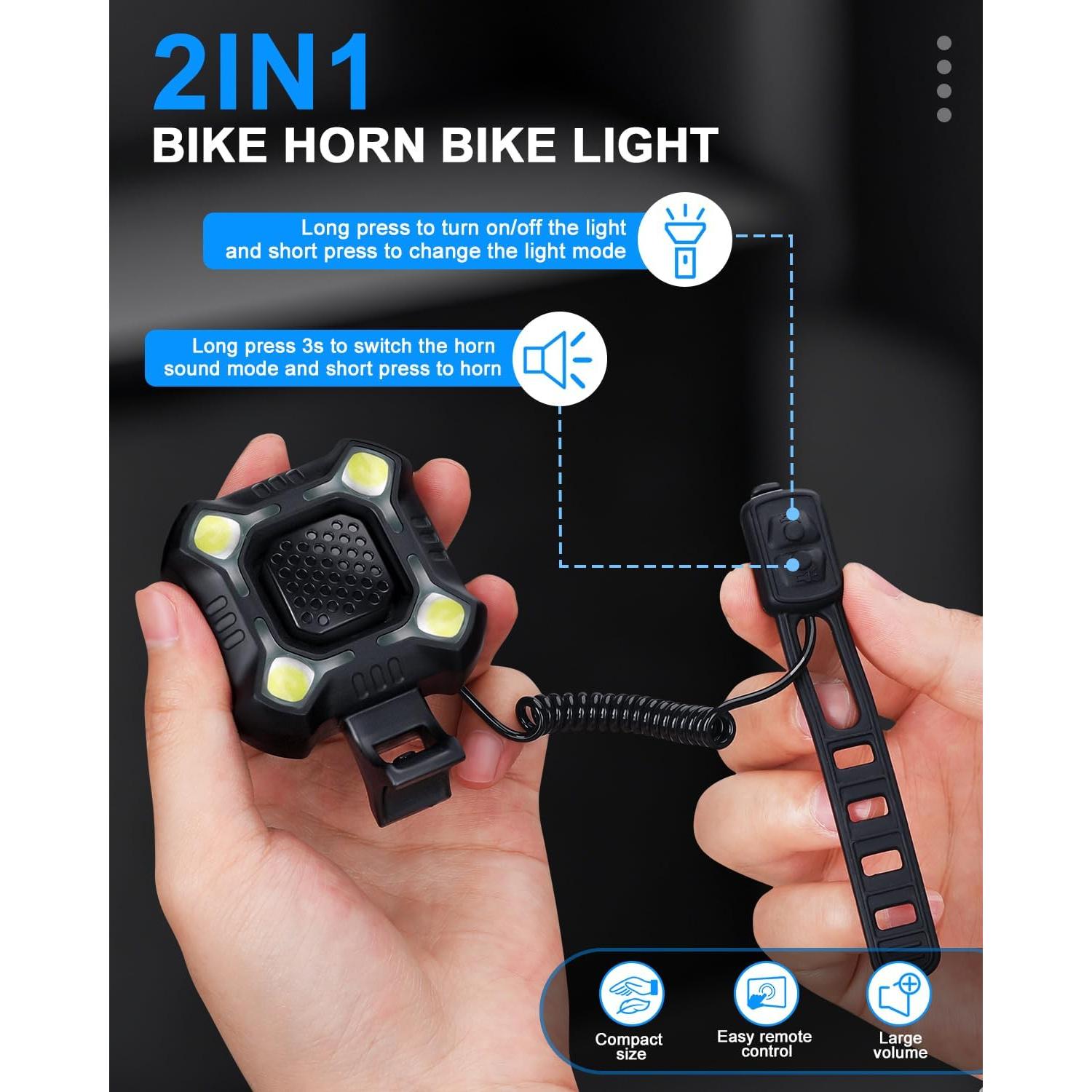 Bocina Eléctrica EQIIO OJ-781 140dB con Luz LED Recargable