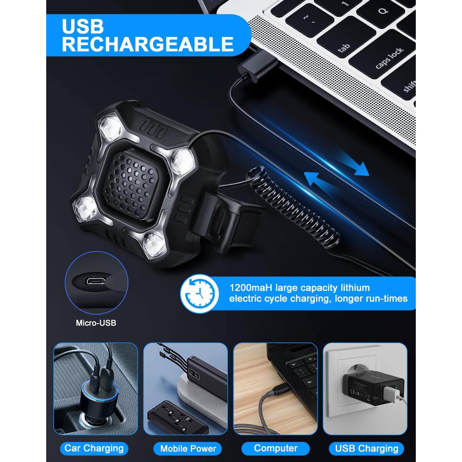 Bocina Eléctrica EQIIO OJ-781 140dB con Luz LED Recargable