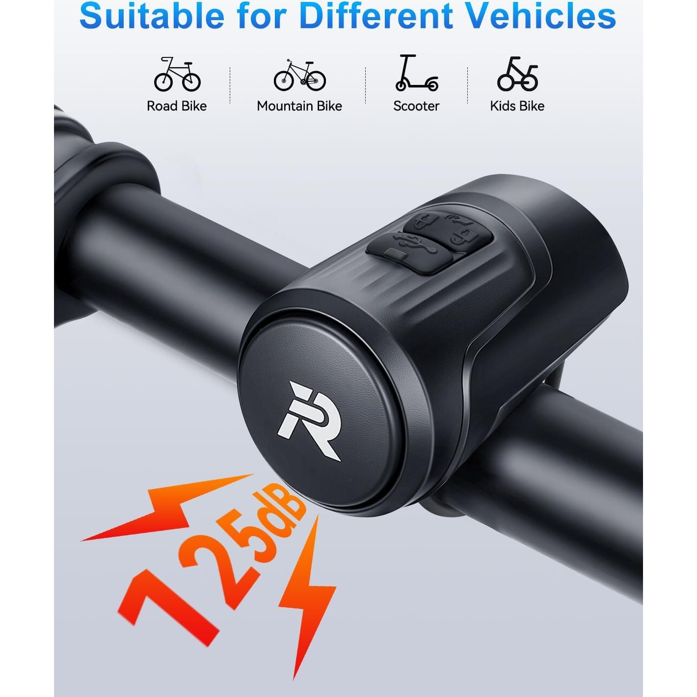 Timbre de Bicicleta Eléctrico EQIIO EH-1 125dB Recargable USB