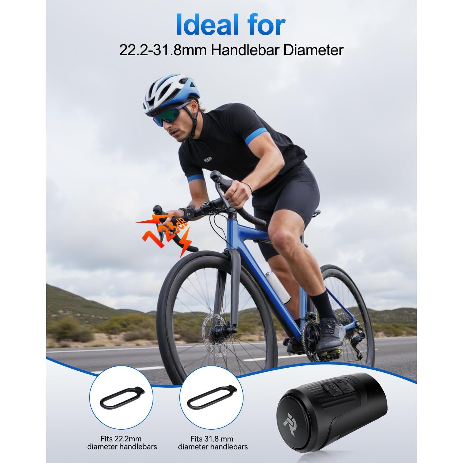 Timbre de Bicicleta Eléctrico EQIIO EH-1 125dB Recargable USB