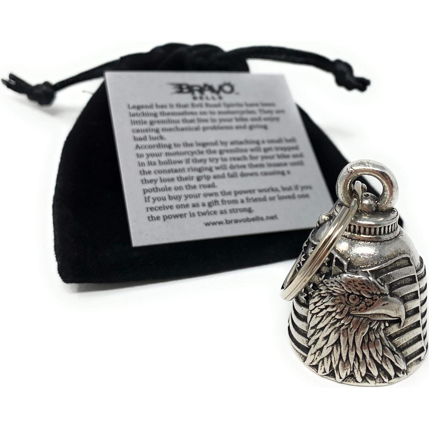 Campana Bravo Bells Águila Bandera EE. UU. - Accesorio Motociclista