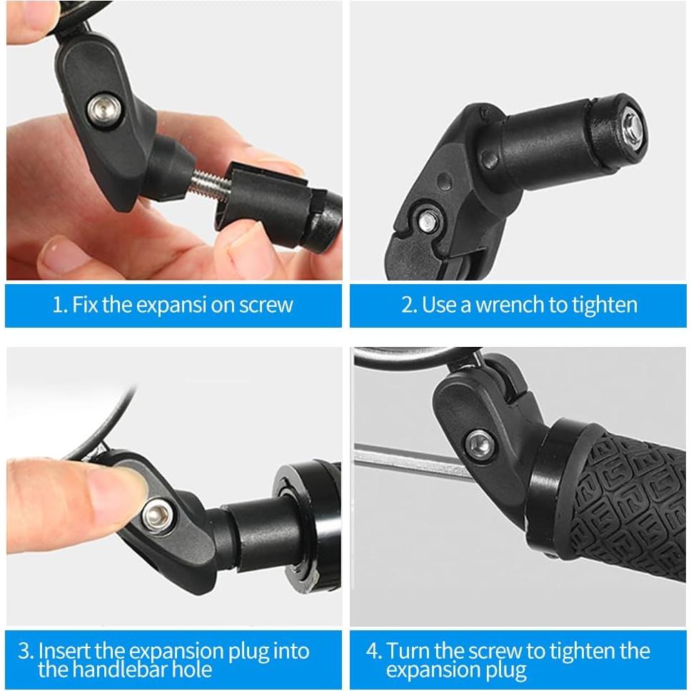 Espejos Retrovisores de Bicicleta RUBY.Q 2pcs + Timbre