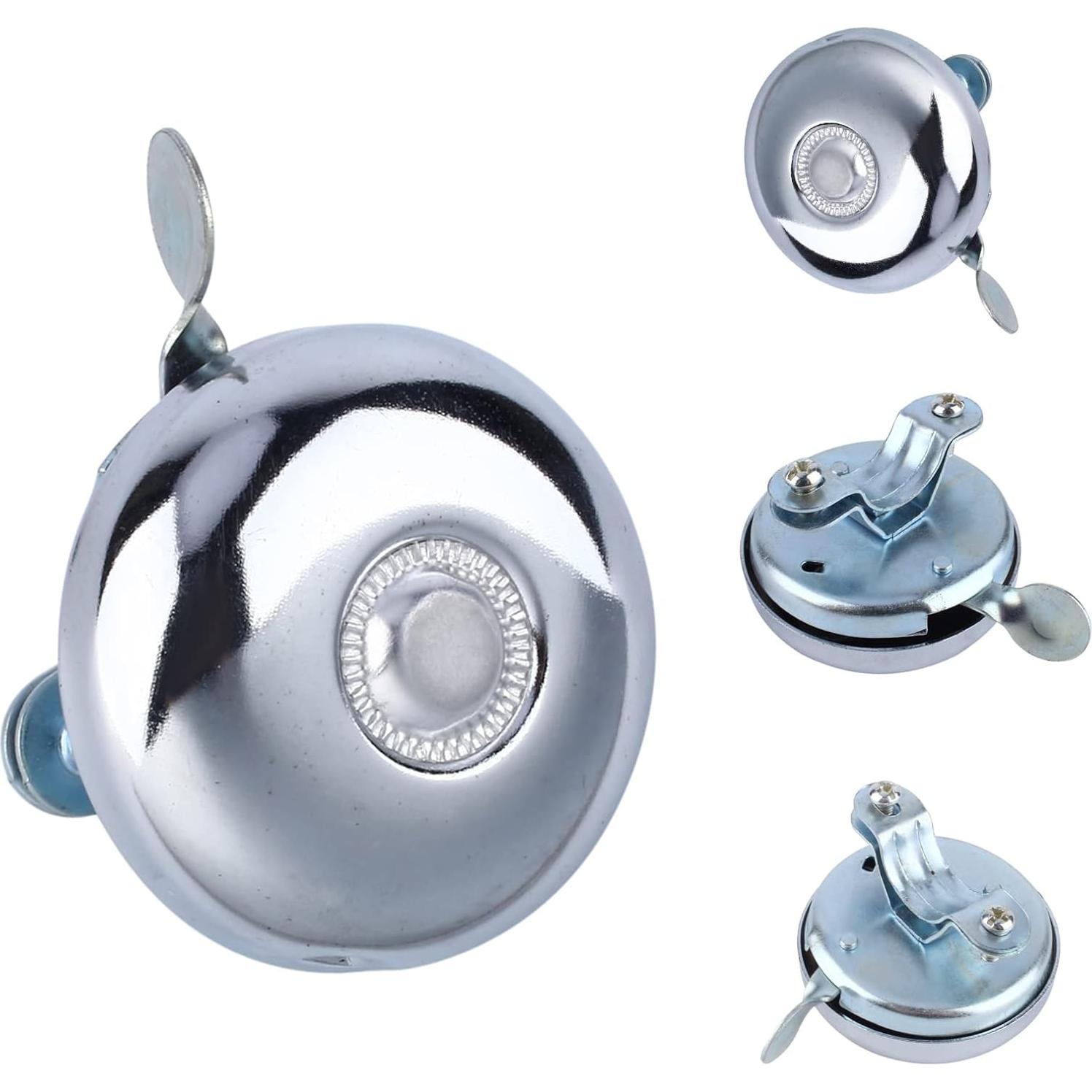 Campana de Ciclismo Retro DAUERHAFT de Metal Plateado 5cm