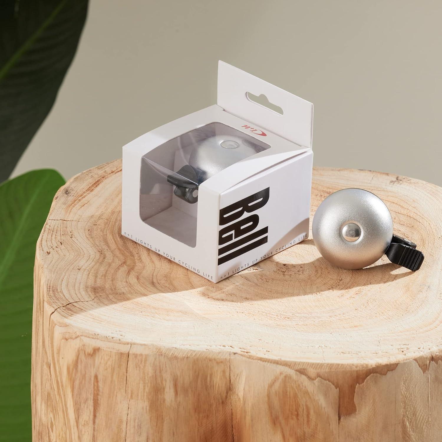 Campana de Bicicleta N+1 Plateado Mate 85dB Ajustable 22.2mm