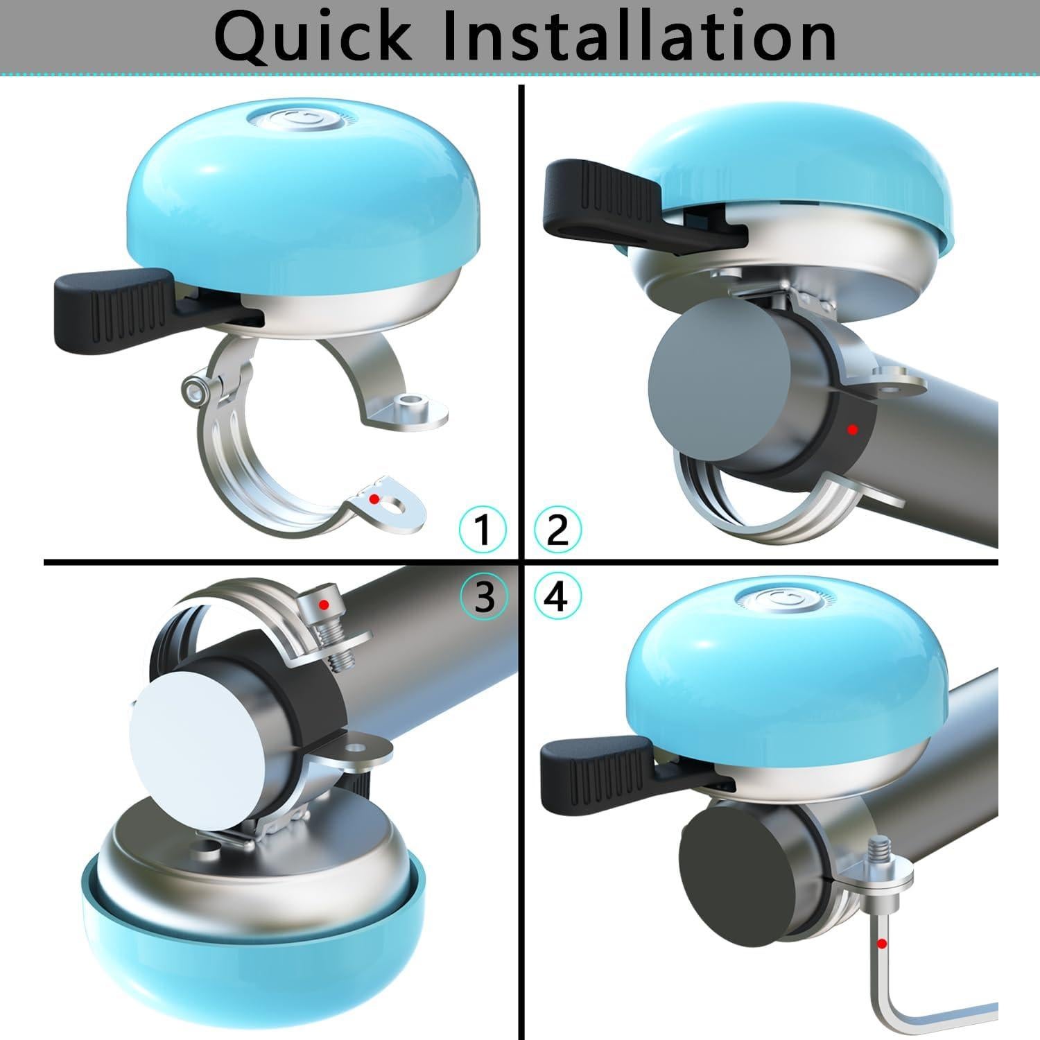 Campana de Bicicleta Greallthy Clásica Retro para Manillar 22.2-28.6mm