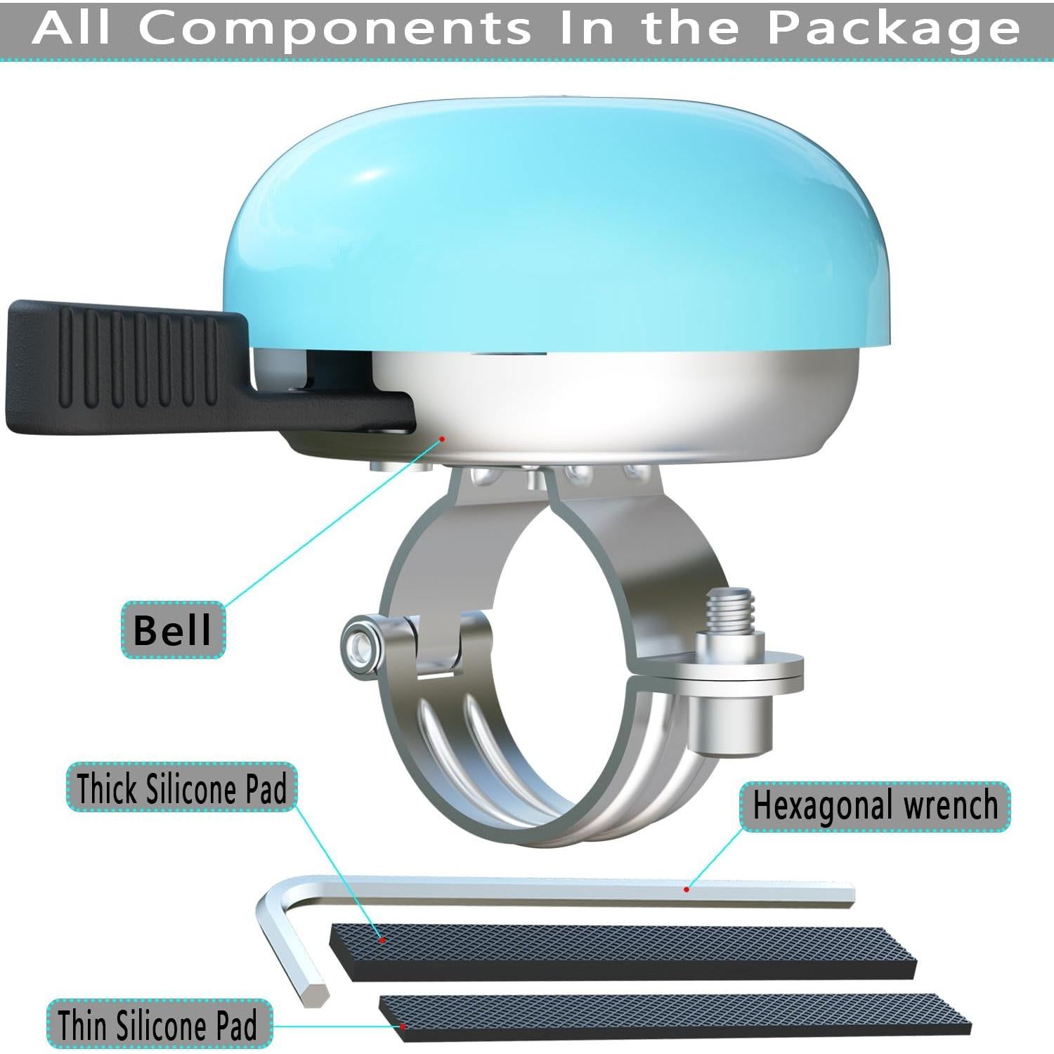 Campana de Bicicleta Greallthy Clásica Retro para Manillar 22.2-28.6mm