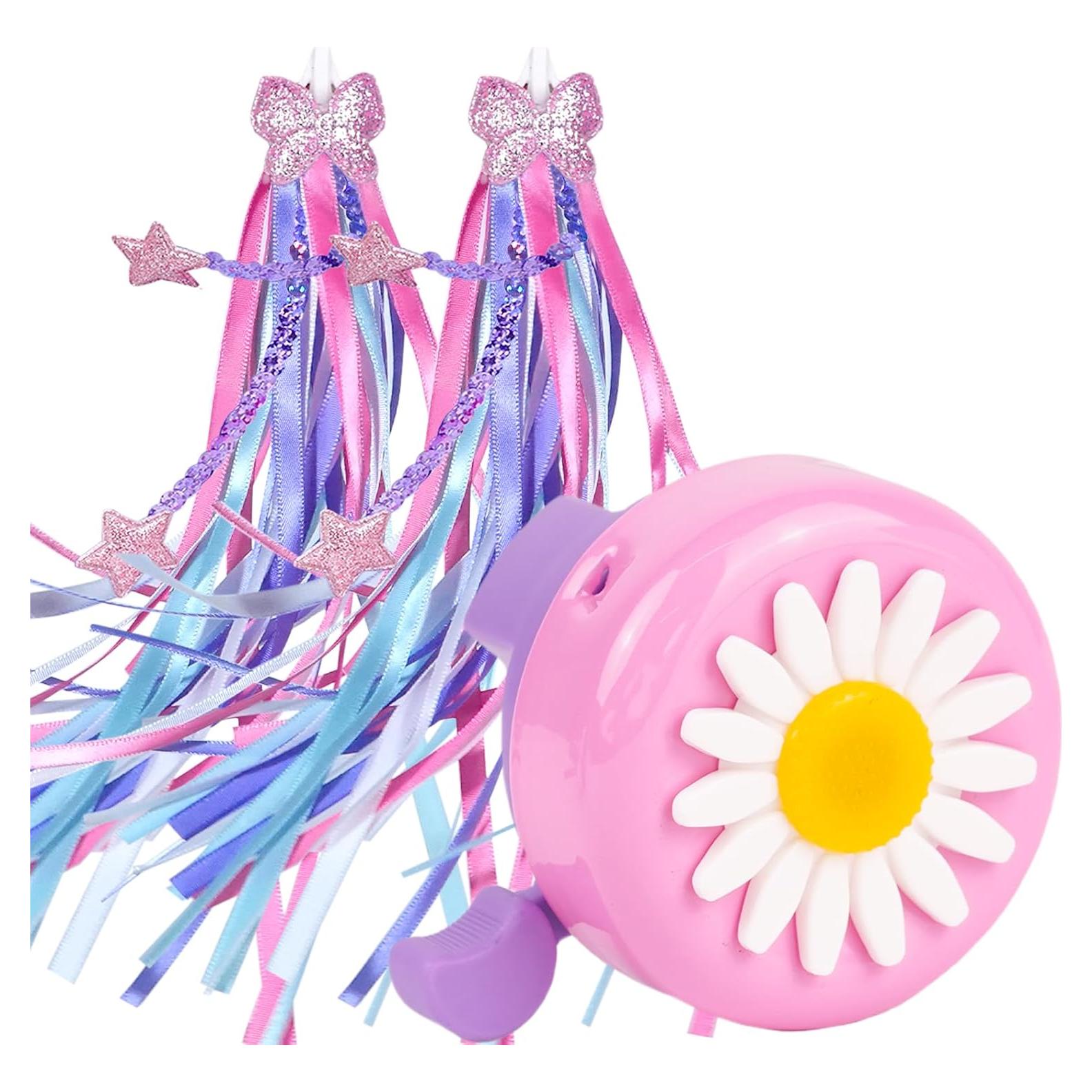 Campana de Bicicleta Fntjlro con Streamers Rosa para Niñas