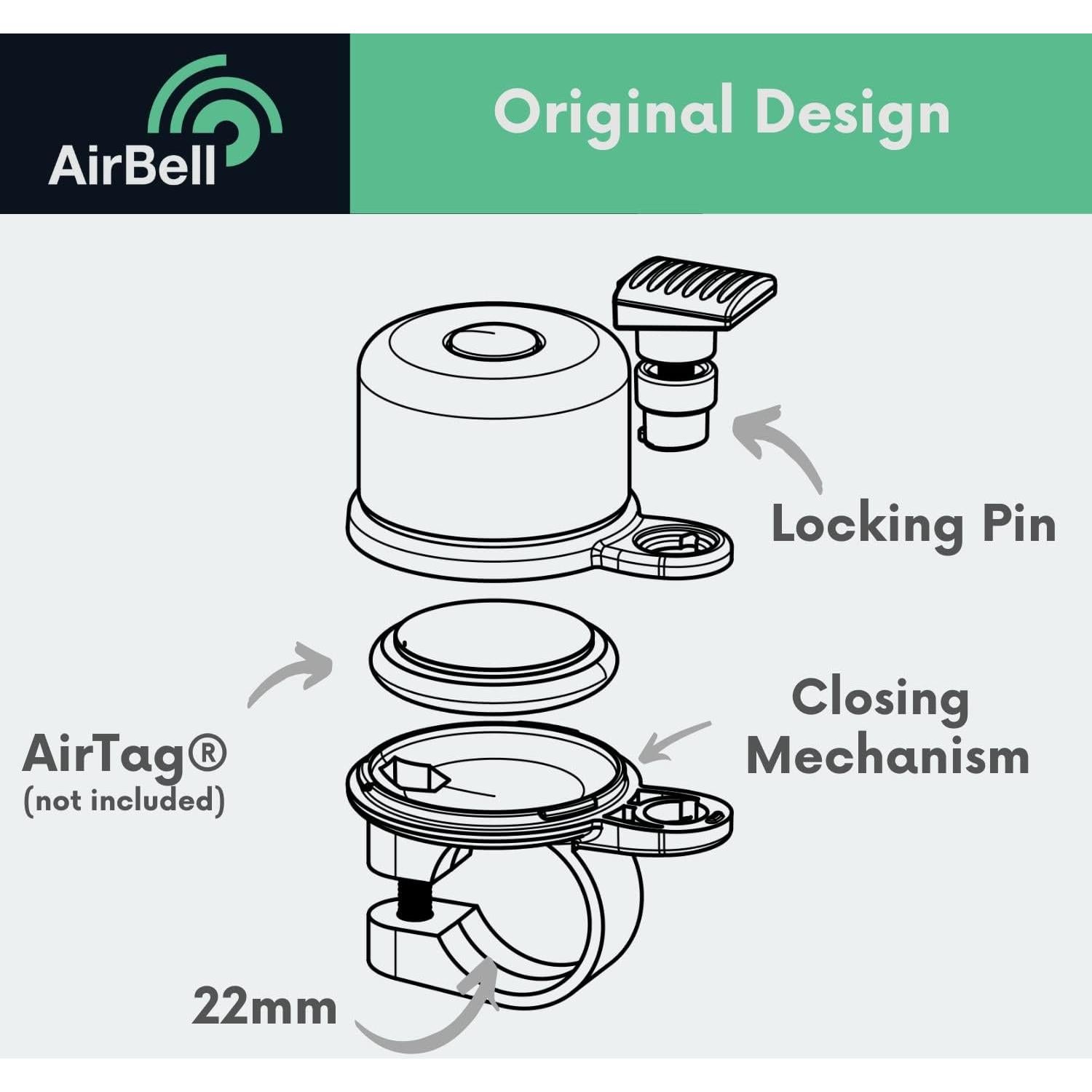 Campana Antirrobo Oculta AirBell V1 para Apple AirTag 22mm