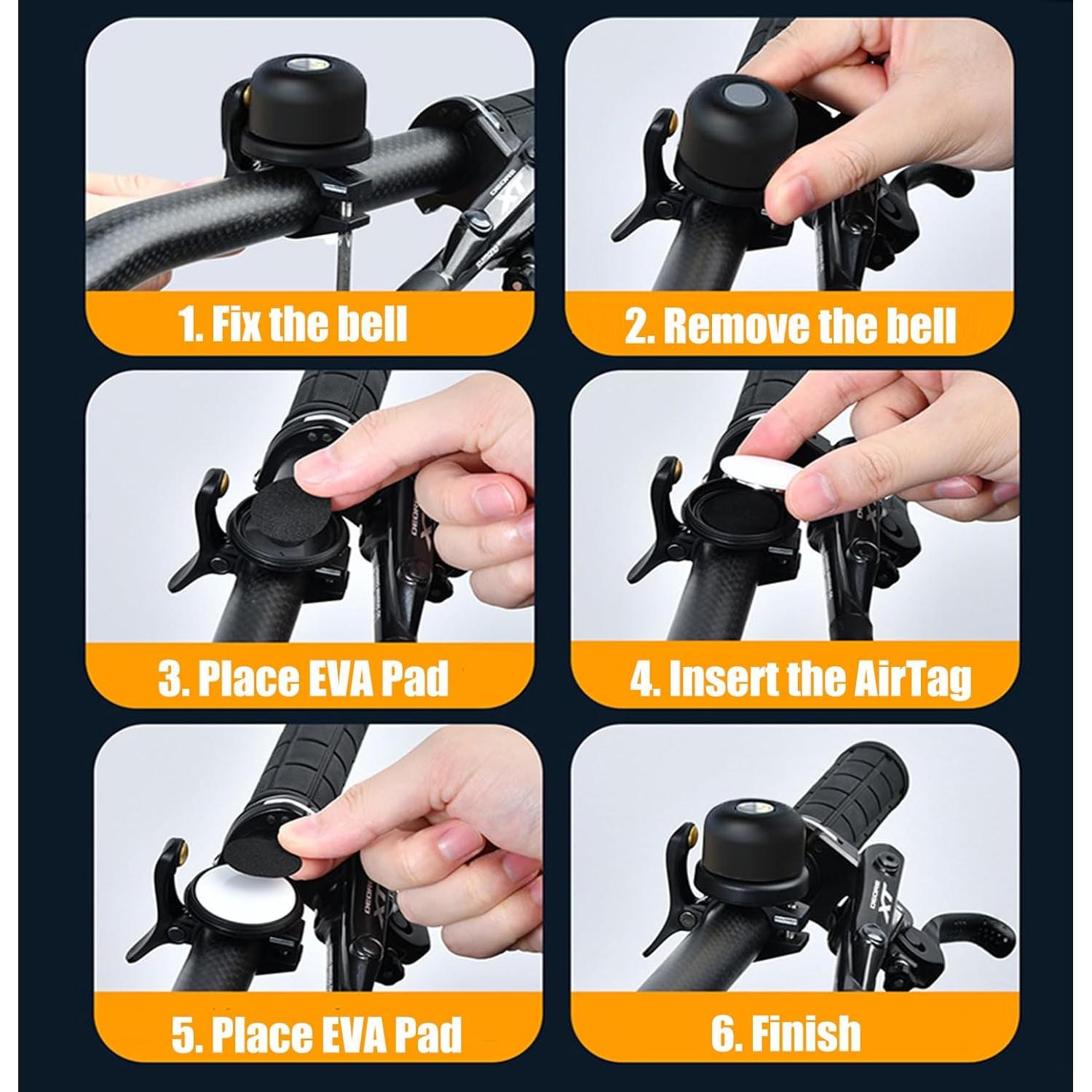 Campana de Bicicleta AaiLucky con Soporte para AirTag 22.2mm