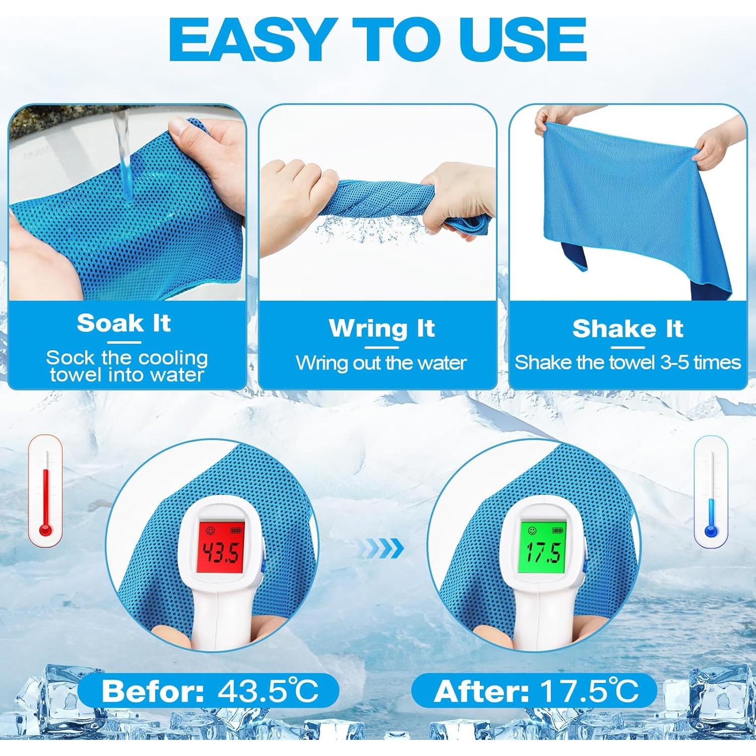 Toallas Enfriadoras MENOLY 3 Paquete 101.6x30.5cm Microfibra