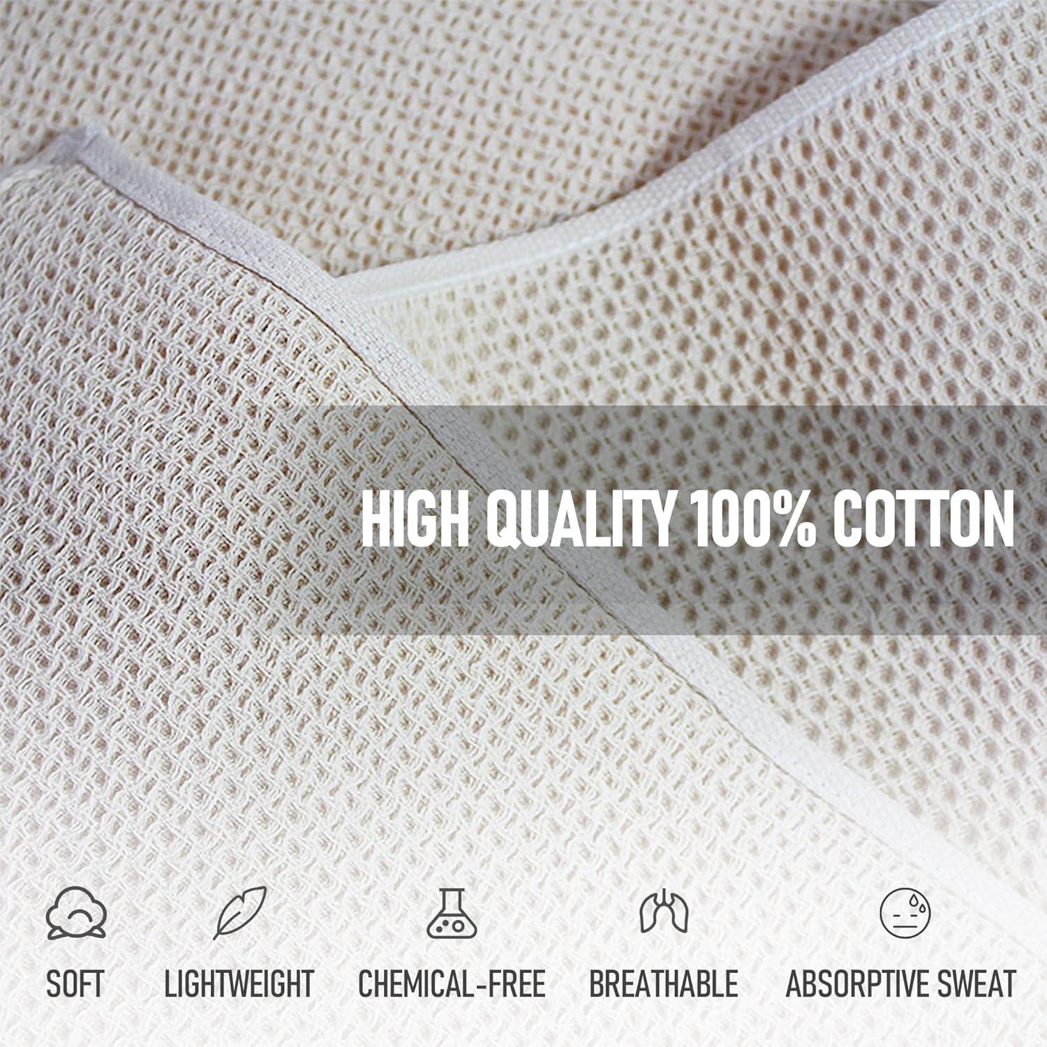 Paquete de 4 Toallas de Yoga LXMOJITU 100% Algodón Waffle