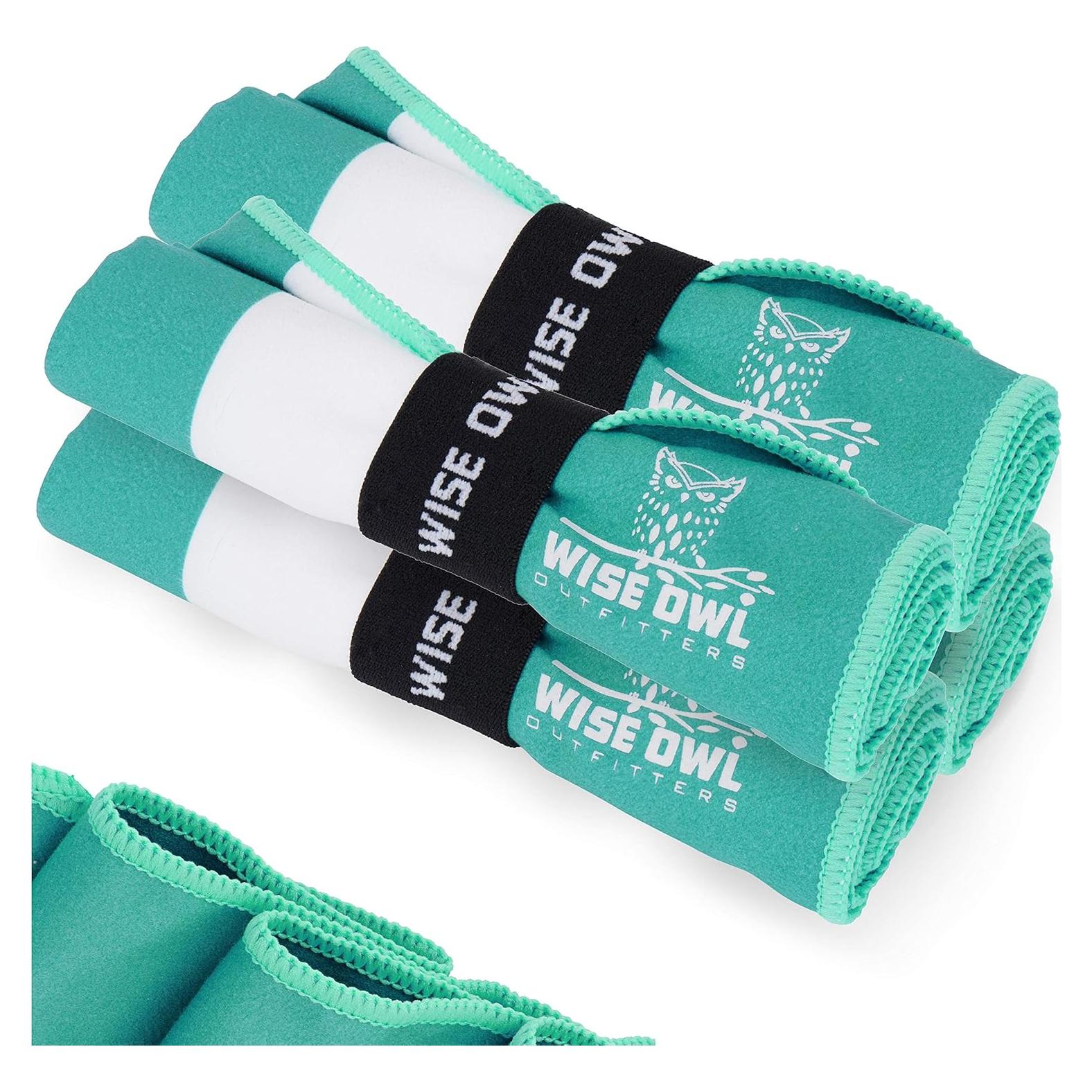 Toallas de Microfibra para Gimnasio Wise Owl - 4 Pack Verde