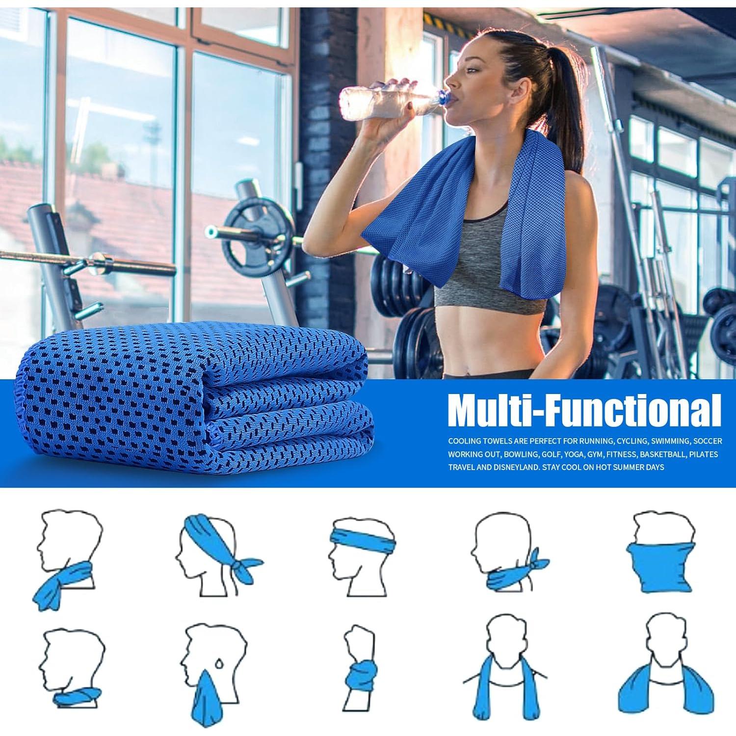 Paquete de 4 Toallas Enfriadoras Leuceiy Microfibra 101.6x30.5cm