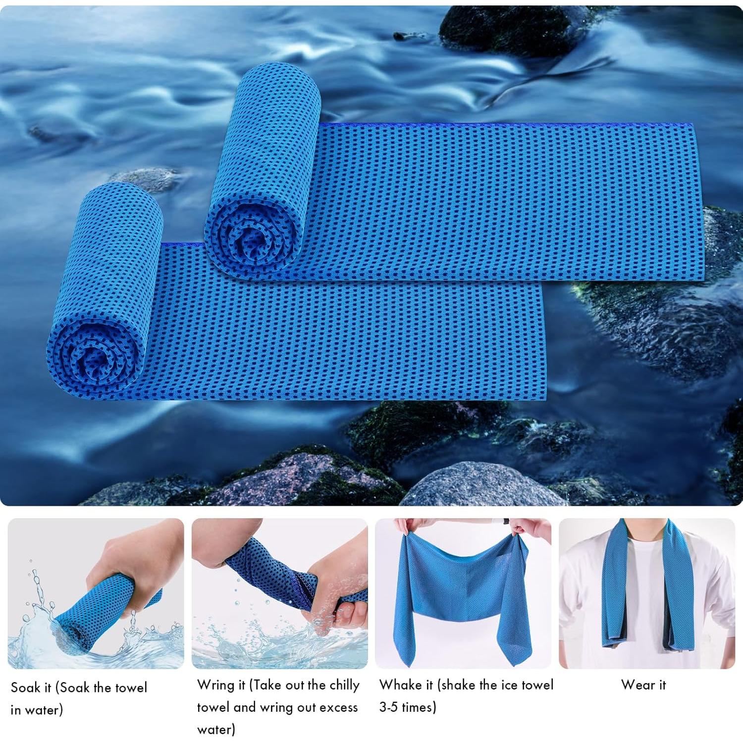 Paquete de 4 Toallas Enfriadoras Leuceiy Microfibra 101.6x30.5cm