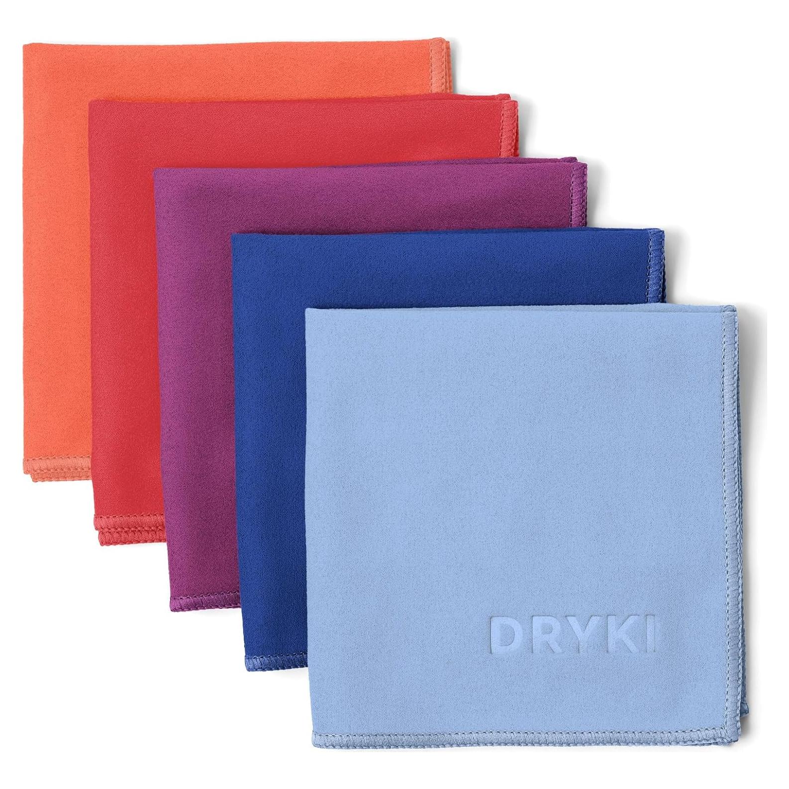 Toallas Refrescantes DRYKI Microfibra 25.4x25.4 cm - Paquete de 5