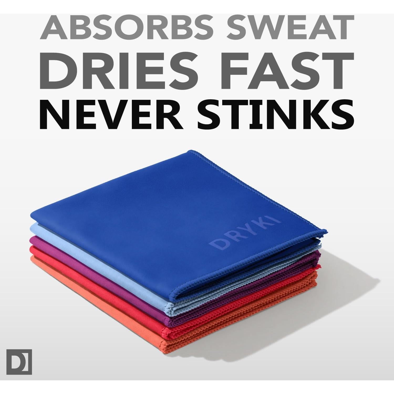Toallas Refrescantes DRYKI Microfibra 25.4x25.4 cm - Paquete de 5