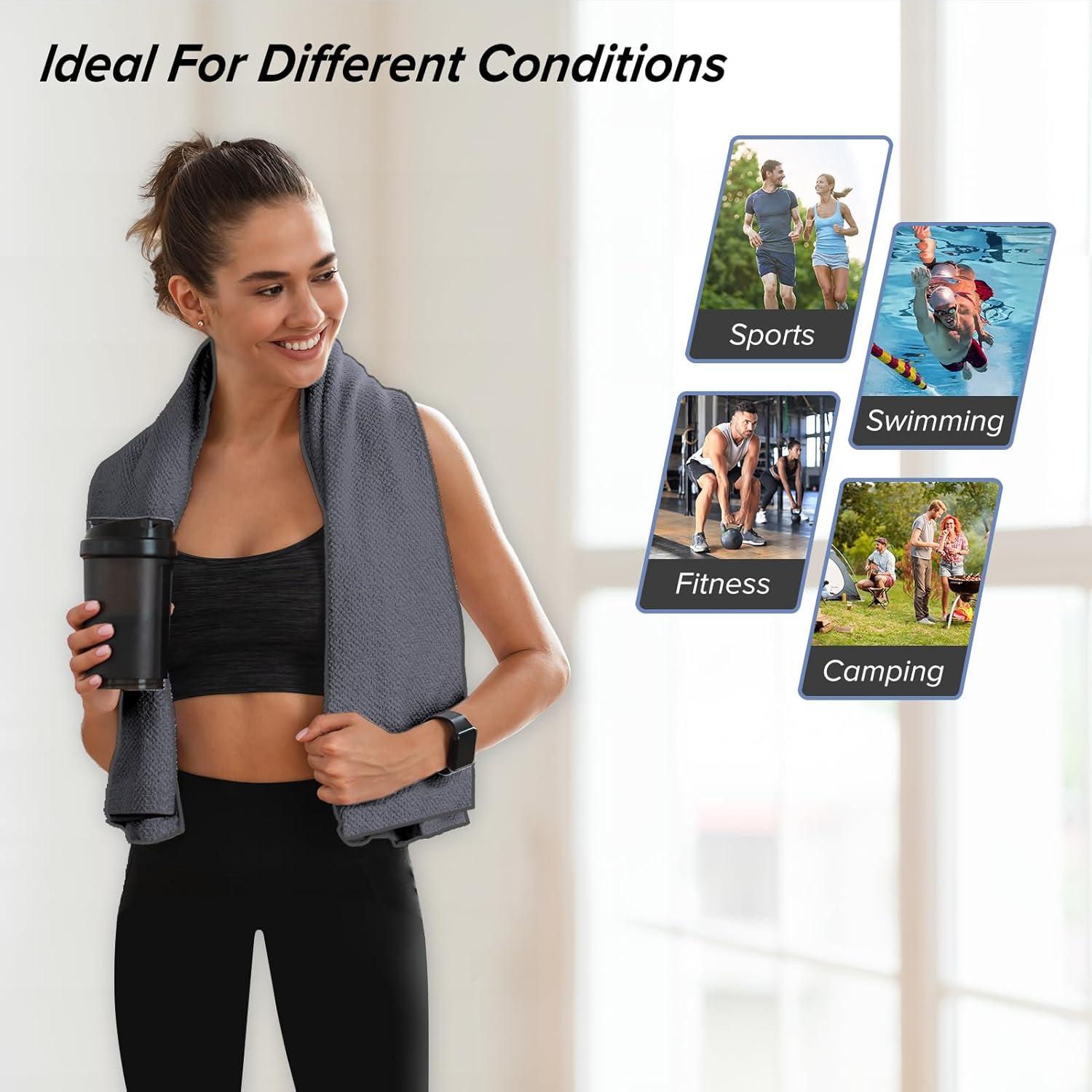 Dofilachy Toallas de Camping Microfibra 4 Pack Secado Rápido