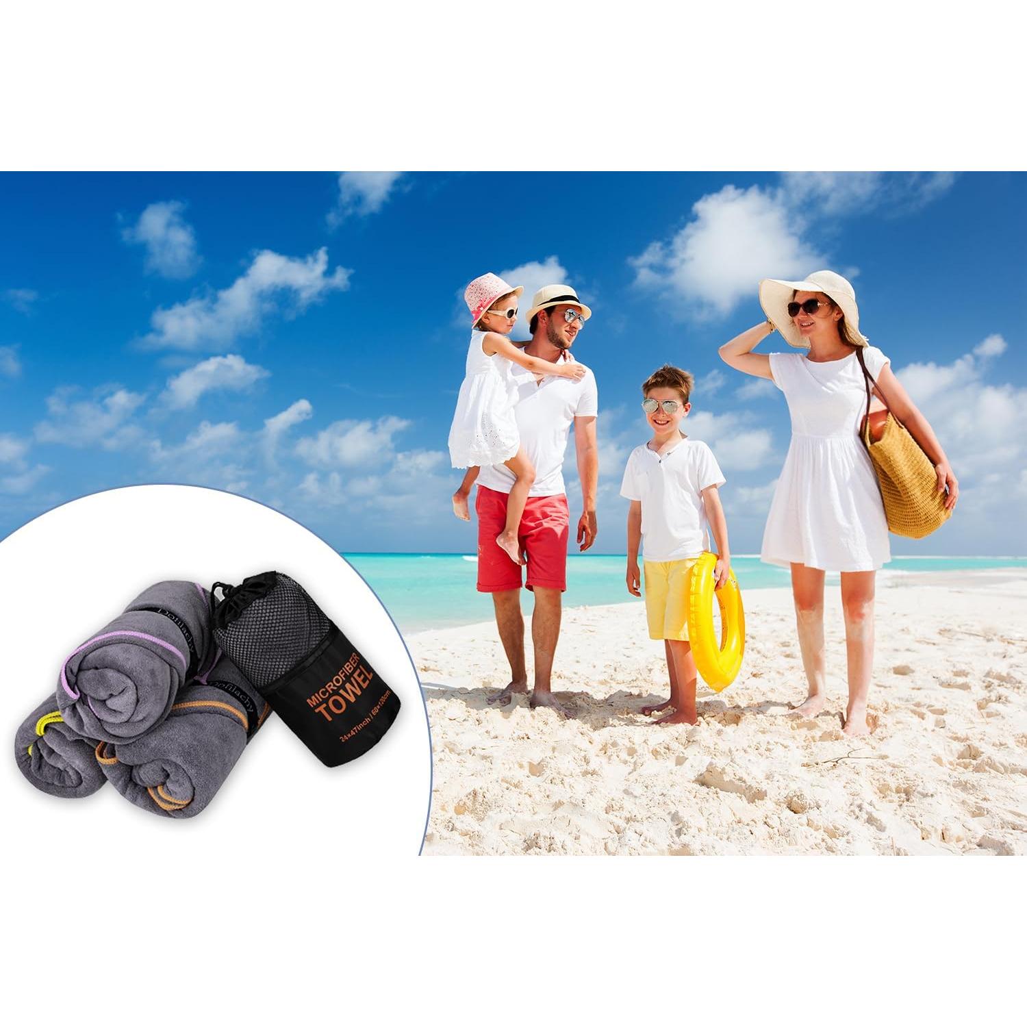 Dofilachy Toallas de Camping Microfibra 4 Pack Secado Rápido