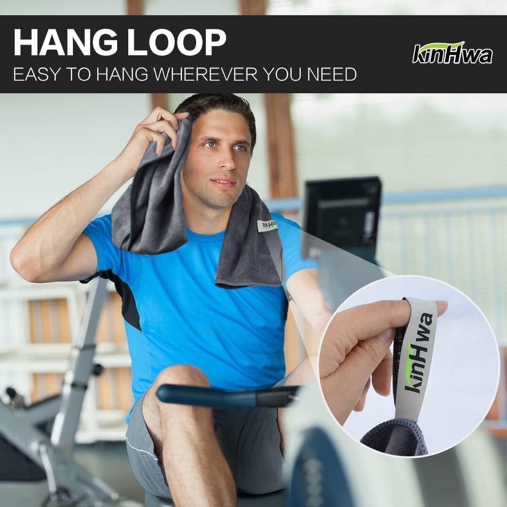 Toallas de Gimnasio KinHwa Microfibra 40x79cm 6 Paquete Gris