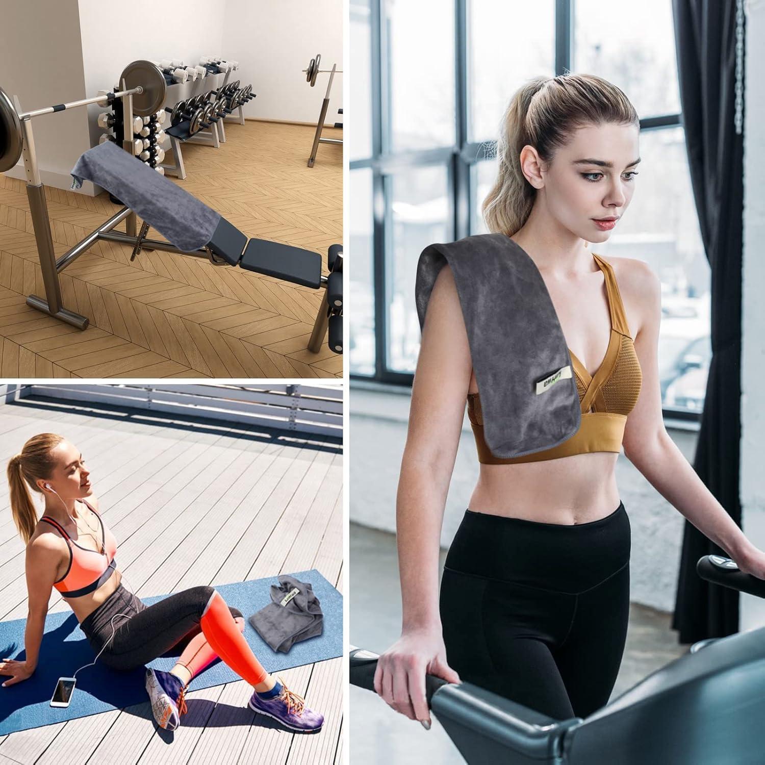 Toallas de Gimnasio KinHwa Microfibra 40x79cm 6 Paquete Gris