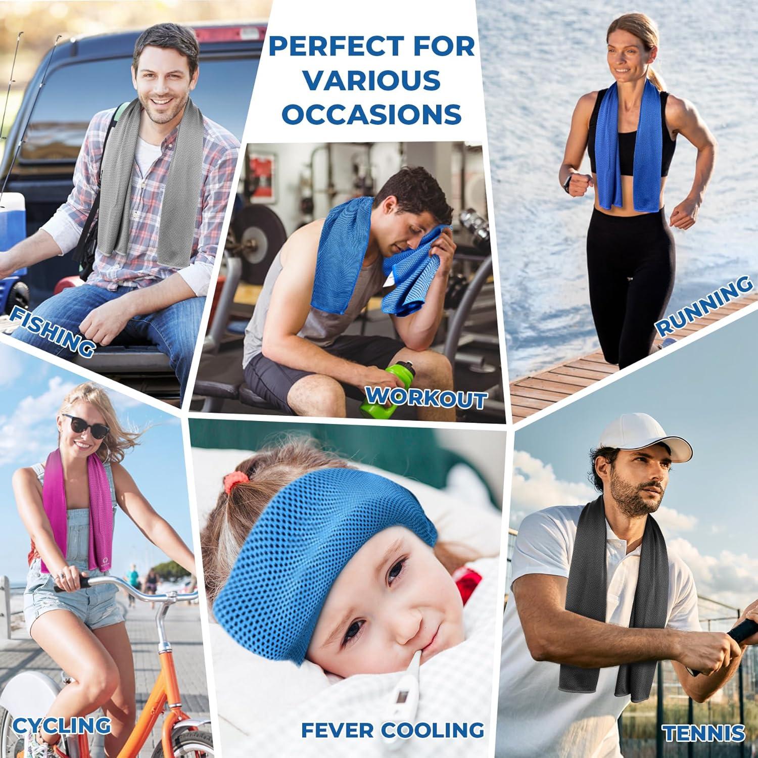 Toallas Enfriadoras Sukeen 4 Piezas Microfibra 101.6x30.5cm