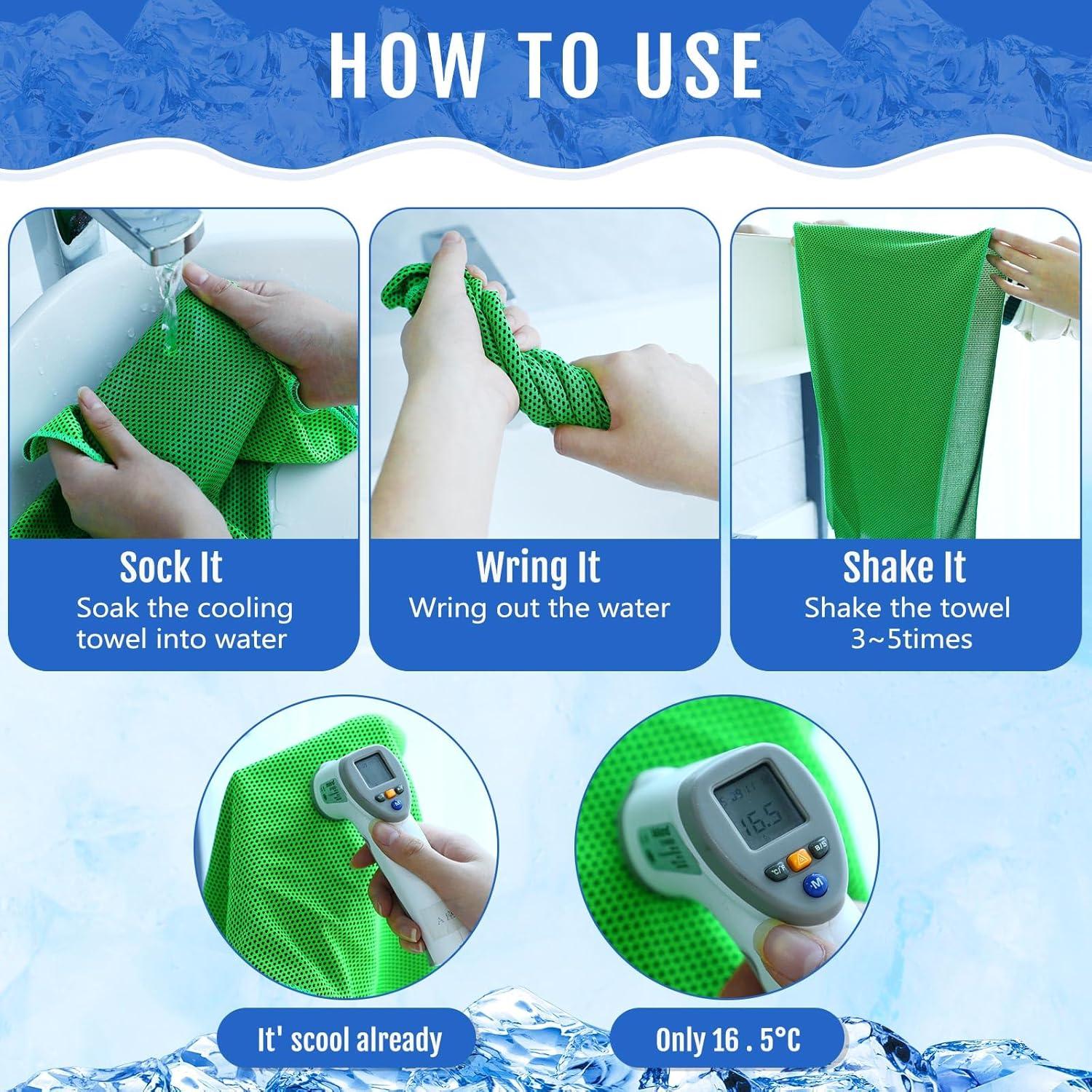 Toallas Enfriadoras Hosuly 12 Piezas 30x100 cm Microfibra