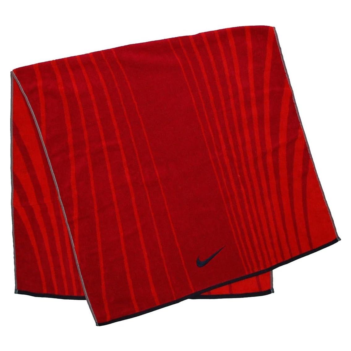 Toalla de Baño Grande Nike Jacquard Rayada Algodón Rojo