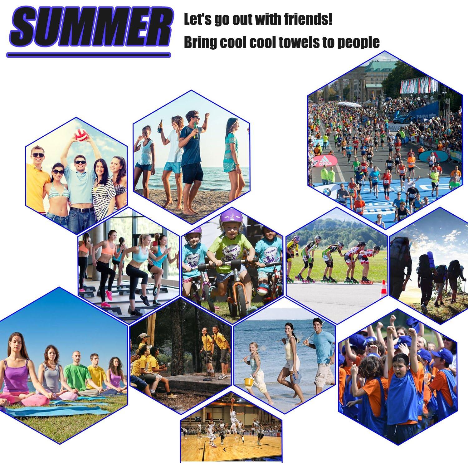 Toallas Enfriadoras Biange 30 Unidades 101.6x30.5cm Azul