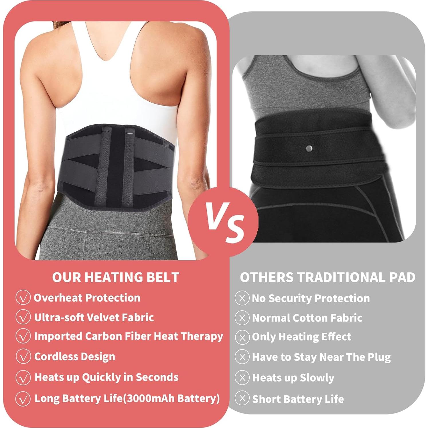 Cinturón Calentador CUEHEAT Inalámbrico Masaje 134 cm Negro