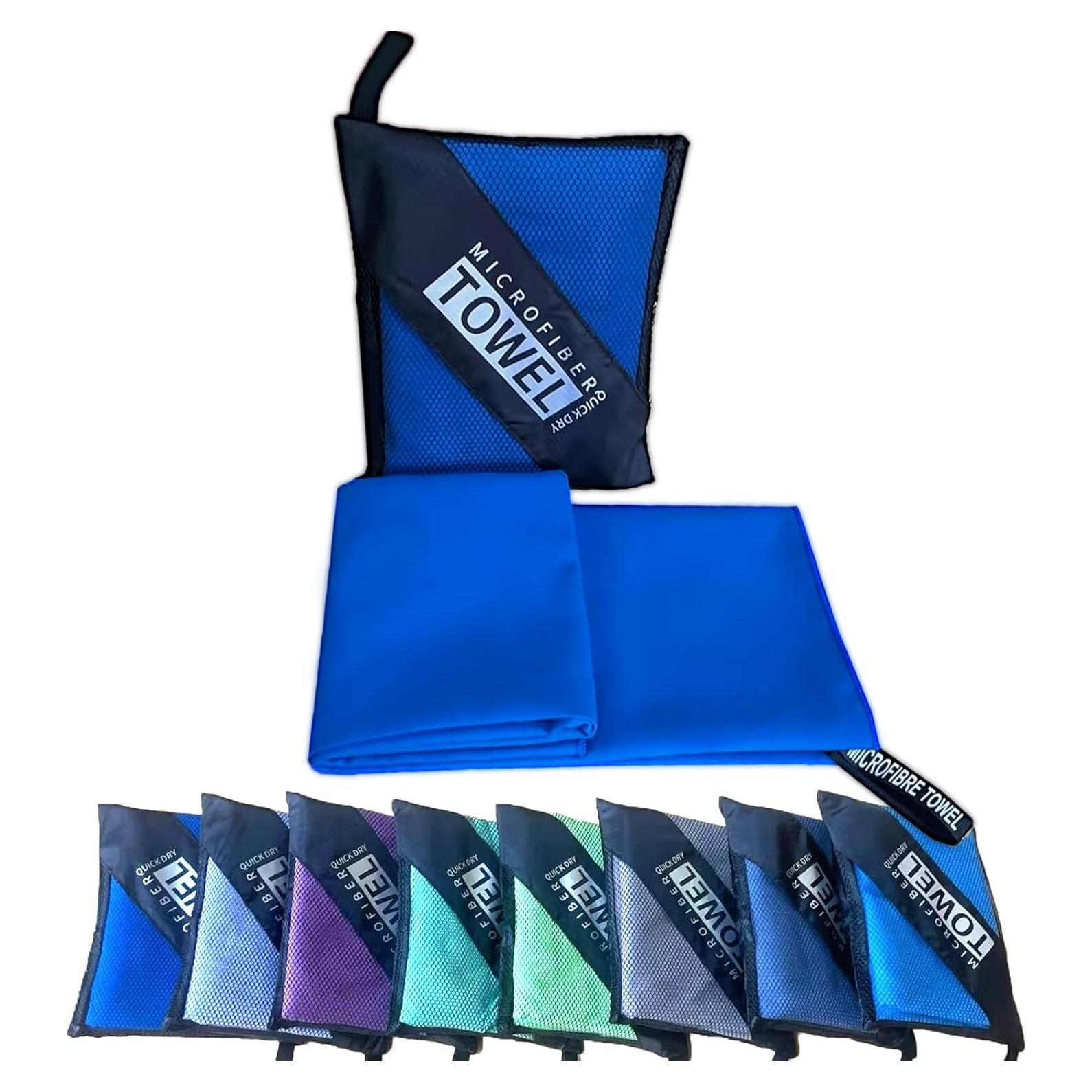 Toalla de Playa Microfibra Isuaia 30x60 cm Azul Real Secado Rápido