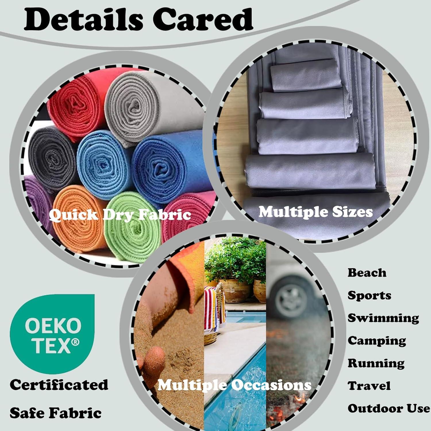 Toalla de Playa Microfibra Isuaia 30x60 cm Azul Real Secado Rápido